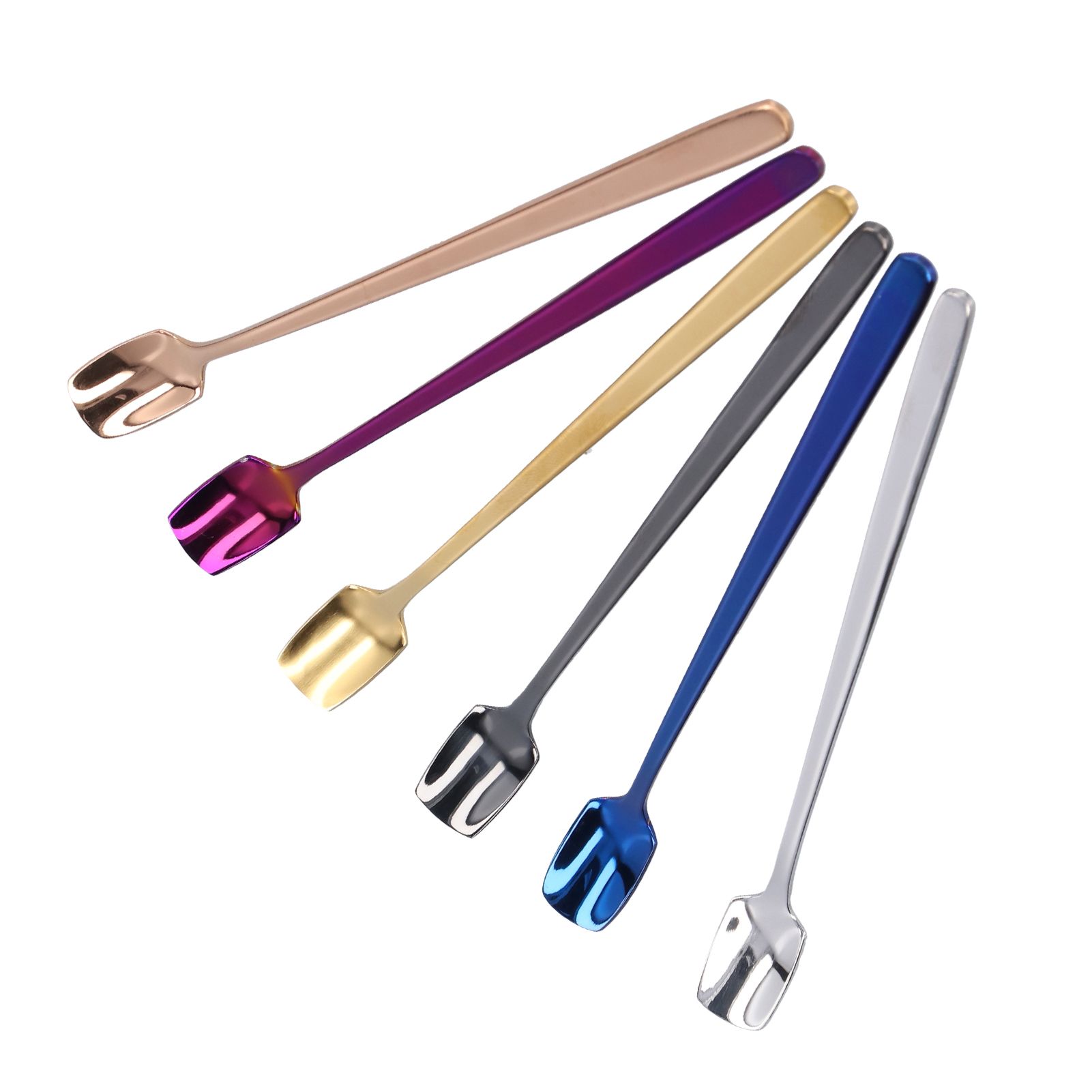 6 Pcs Dessert Spoon 304 Stainless Steel Mixing Spoon Shovel Long Handle Thickened Spoon Set for Dessert Ice Cream 15cm - Image 6