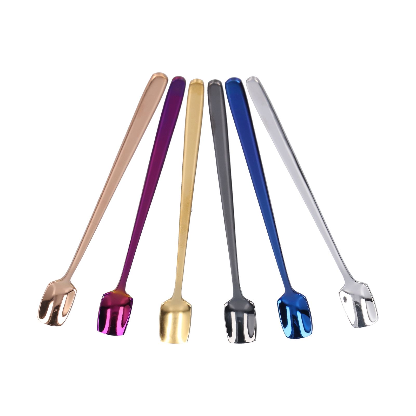 6 Pcs Dessert Spoon 304 Stainless Steel Mixing Spoon Shovel Long Handle Thickened Spoon Set for Dessert Ice Cream 15cm - Image 7