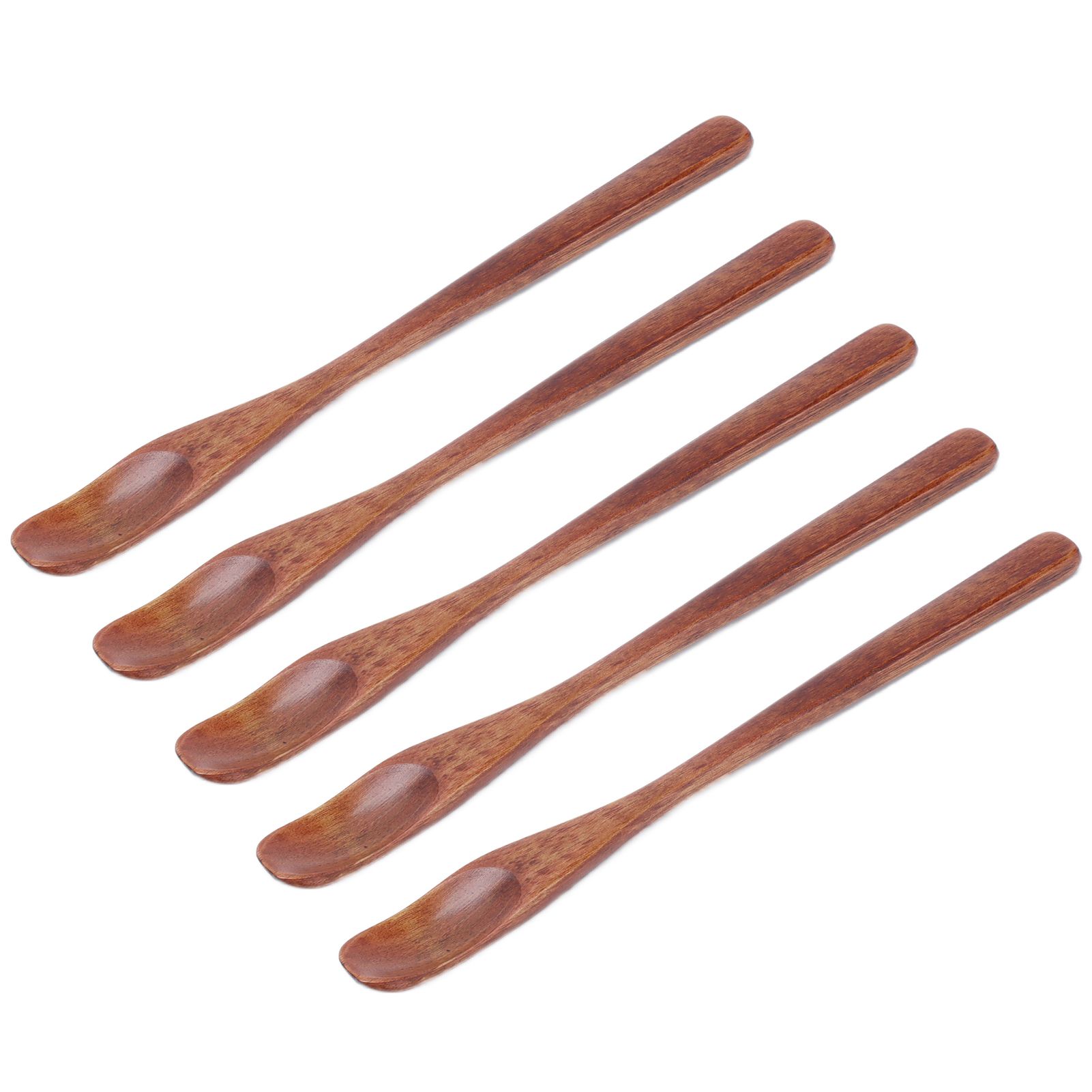 5Pcs Small Wood Color Spoon Narrow Headed Anti Scalding Spoon for Children Food Home Kitchen - Image 1