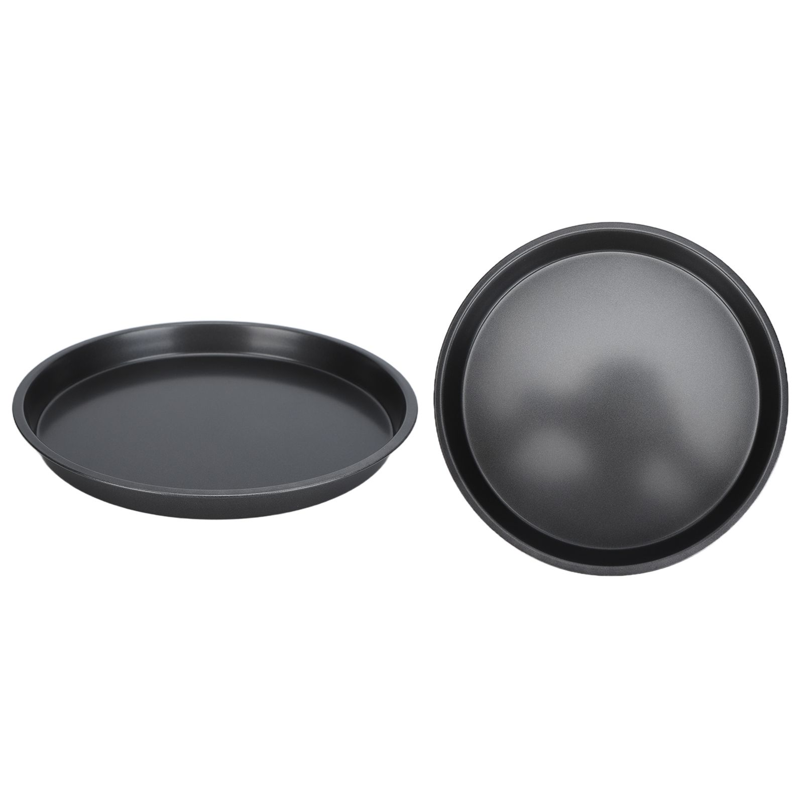 2Pcs Non Stick Pizza Pan Deep Thickened Carbon Steel Baking Pan for Kitchen Bakery10in - Image 2