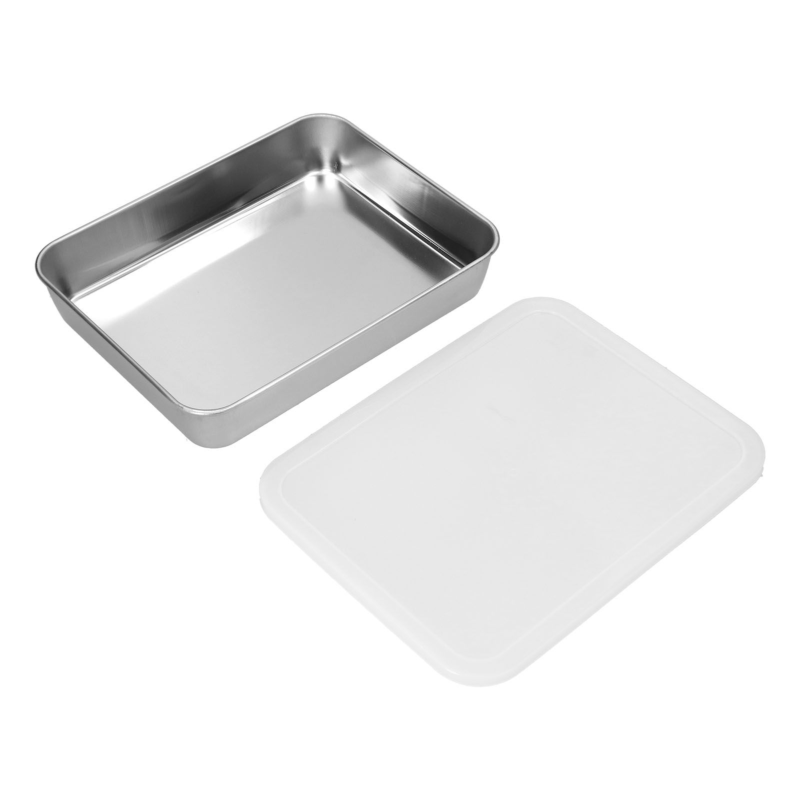 Stainless Steel Baking Tray Deep Flat Non Stick Baking Pan Food Storage Box with CoverM - Image 2