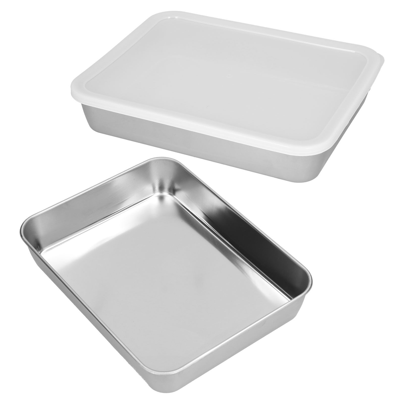 Stainless Steel Baking Tray Deep Flat Non Stick Baking Pan Food Storage Box with CoverM - Image 6