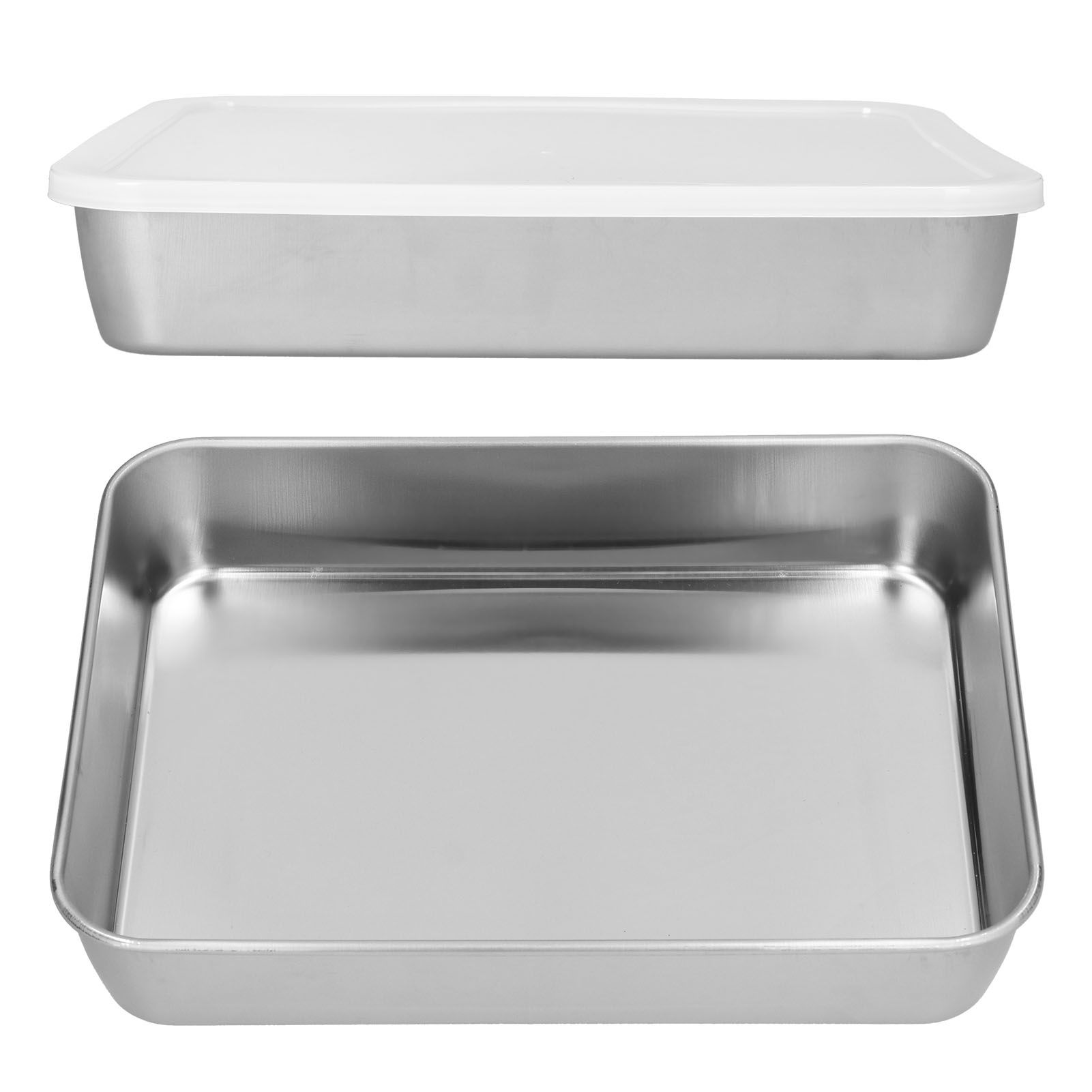 Stainless Steel Baking Tray Deep Flat Non Stick Baking Pan Food Storage Box with CoverM - Image 7