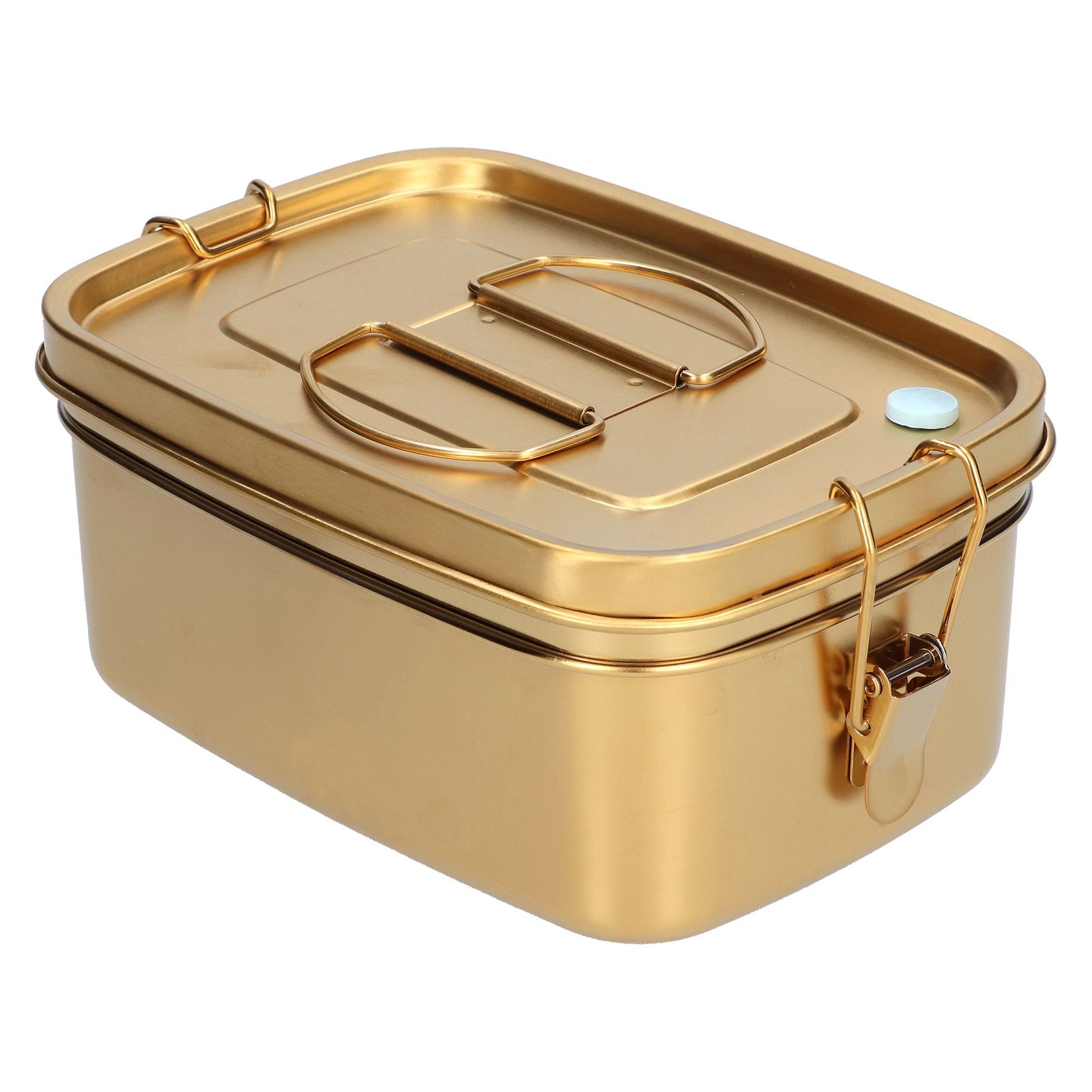 1.5L 2 Layer Lunch Box Portable Leakproof 304 Stainless Steel Bento Food Container Dinnerware for Home OfficeGold - Image 2