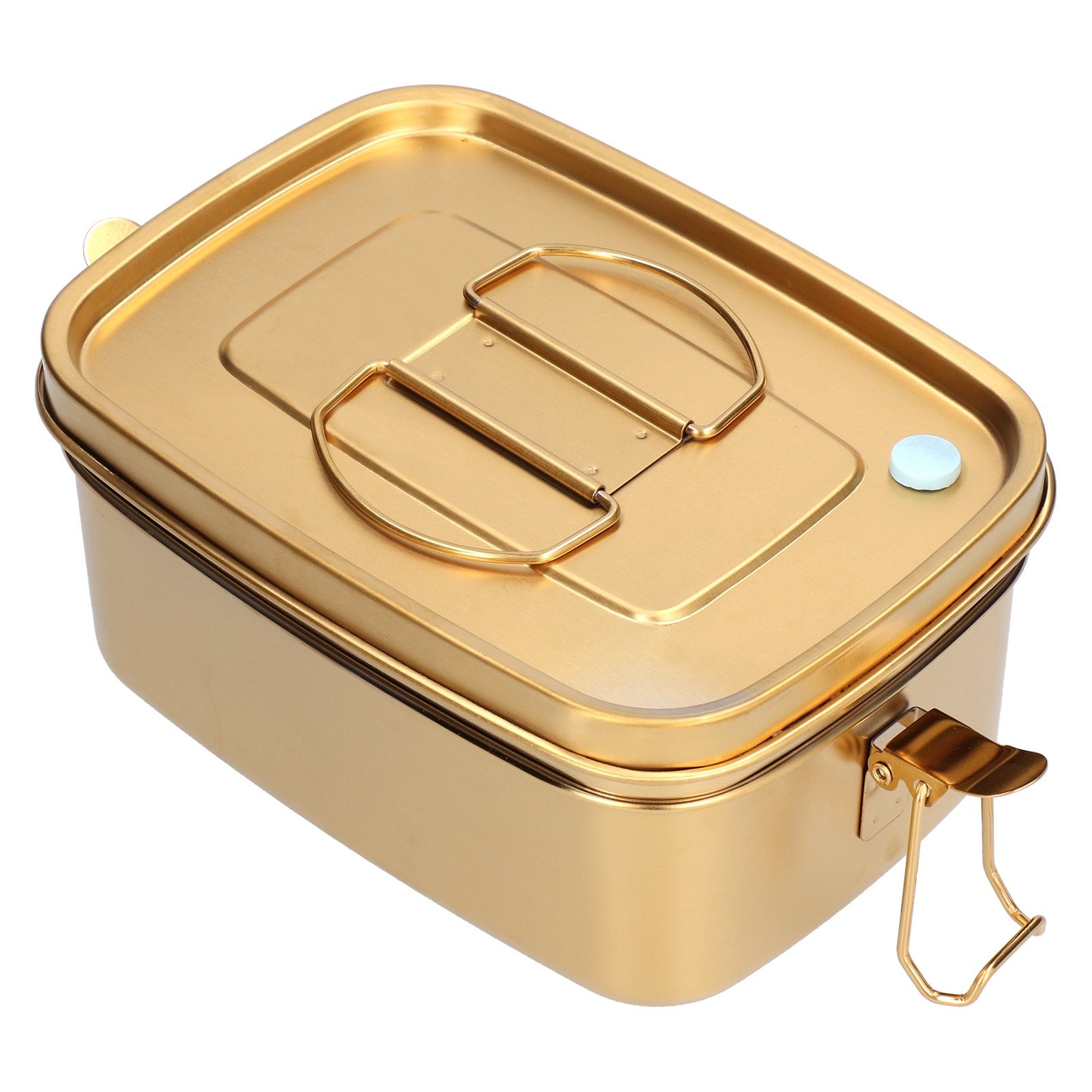 1.5L 2 Layer Lunch Box Portable Leakproof 304 Stainless Steel Bento Food Container Dinnerware for Home OfficeGold - Image 4