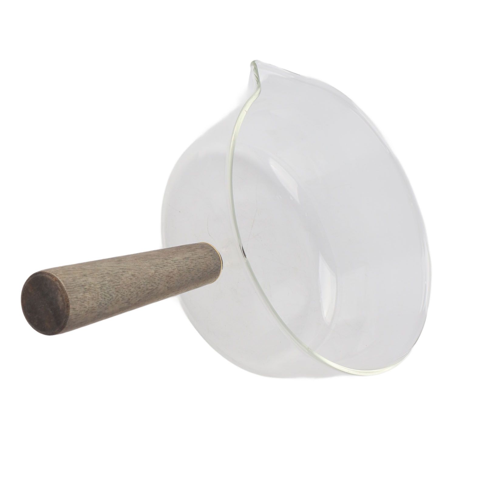 Glass Milk Pot with Wooden Handle V Shaped Spout Noodles Saucepan Home Kitchen Cookware Accessory600ml - Image 5