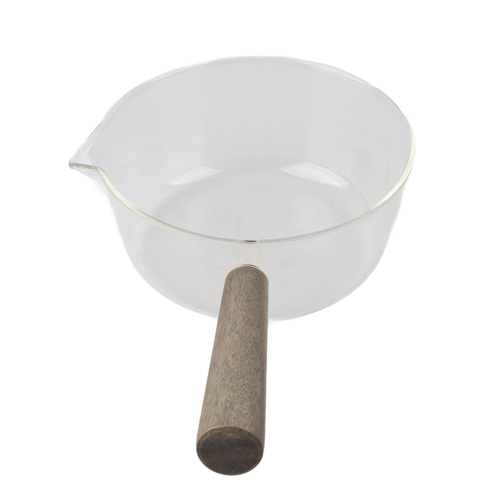 Glass Milk Pot with Wooden Handle V Shaped Spout Noodles Saucepan Home Kitchen Cookware Accessory600ml - Image 6