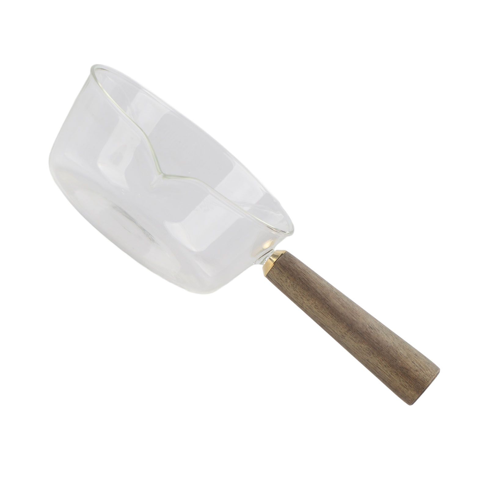 Glass Milk Pot with Wooden Handle V Shaped Spout Noodles Saucepan Home Kitchen Cookware Accessory600ml - Image 7