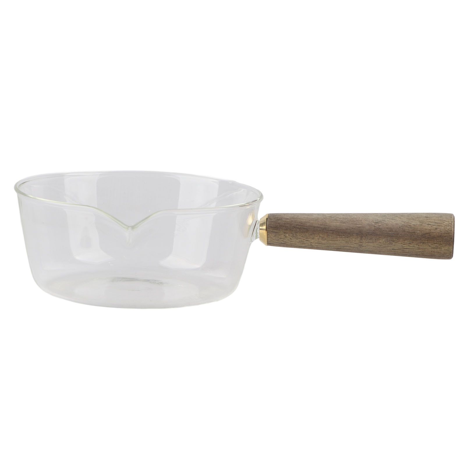 Glass Milk Pot with Wooden Handle V Shaped Spout Noodles Saucepan Home Kitchen Cookware Accessory600ml - Image 8