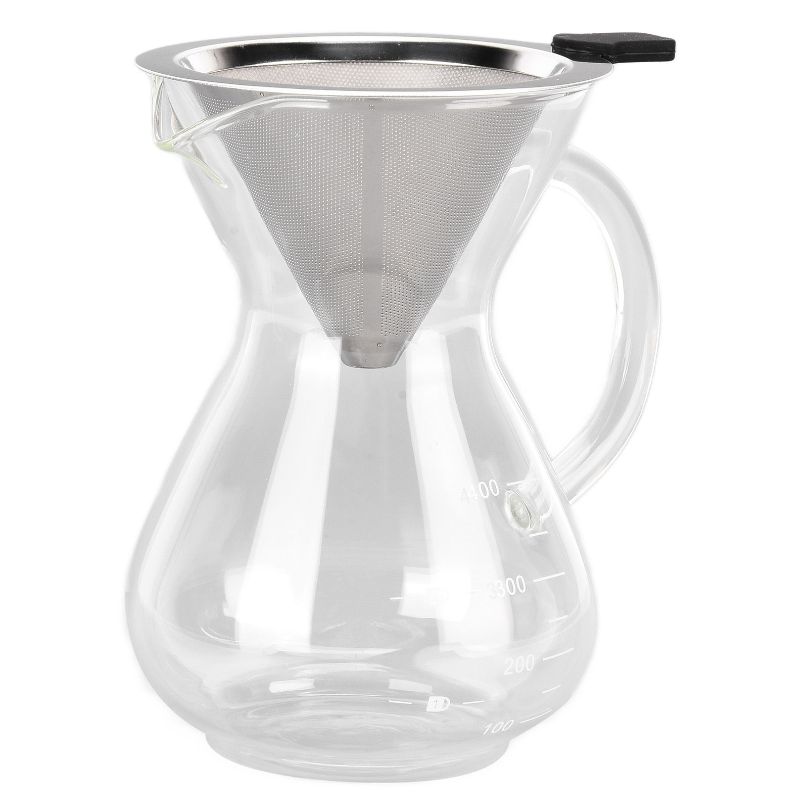 400ml Glass Coffee Pot Kettle Heat Resistant Pour Over Coffee Maker with Stainless Steel Filter for Home KitchenRound Base - Image 4