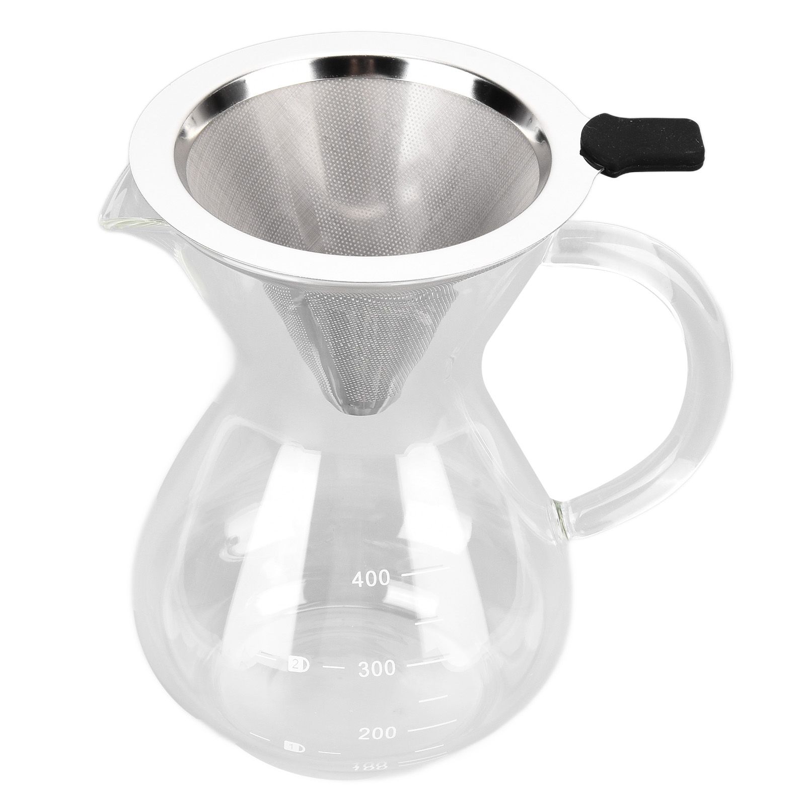 400ml Glass Coffee Pot Kettle Heat Resistant Pour Over Coffee Maker with Stainless Steel Filter for Home KitchenRound Base - Image 5