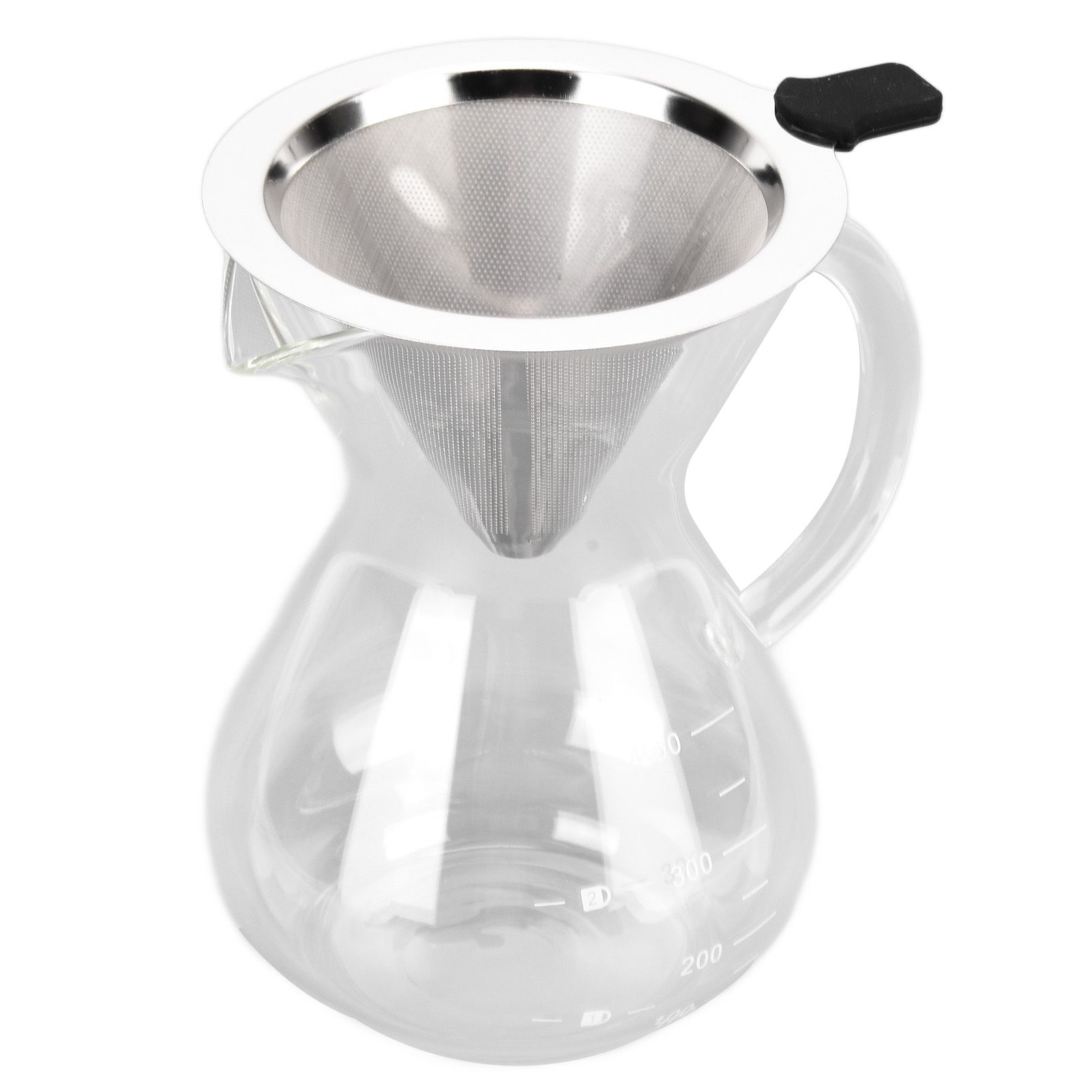 400ml Glass Coffee Pot Kettle Heat Resistant Pour Over Coffee Maker with Stainless Steel Filter for Home KitchenRound Base - Image 6