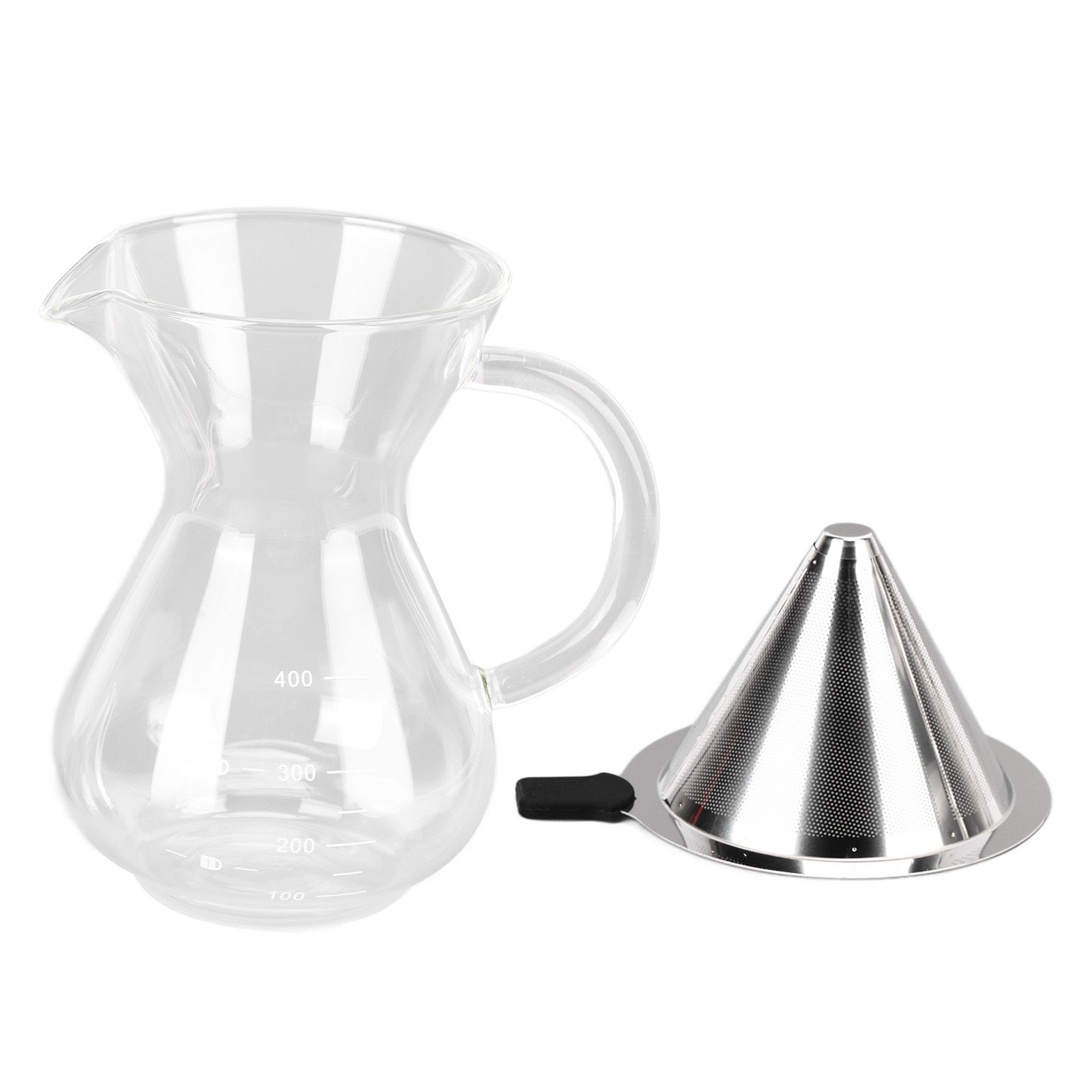 400ml Glass Coffee Pot Kettle Heat Resistant Pour Over Coffee Maker with Stainless Steel Filter for Home KitchenRound Base - Image 7