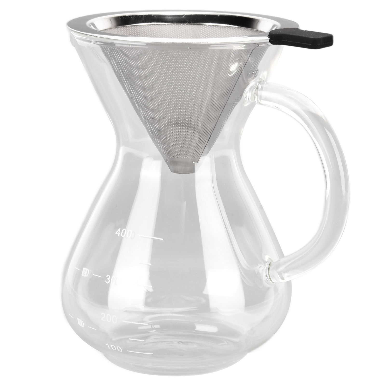 400ml Glass Coffee Pot Kettle Heat Resistant Pour Over Coffee Maker with Stainless Steel Filter for Home KitchenRound Base - Image 8