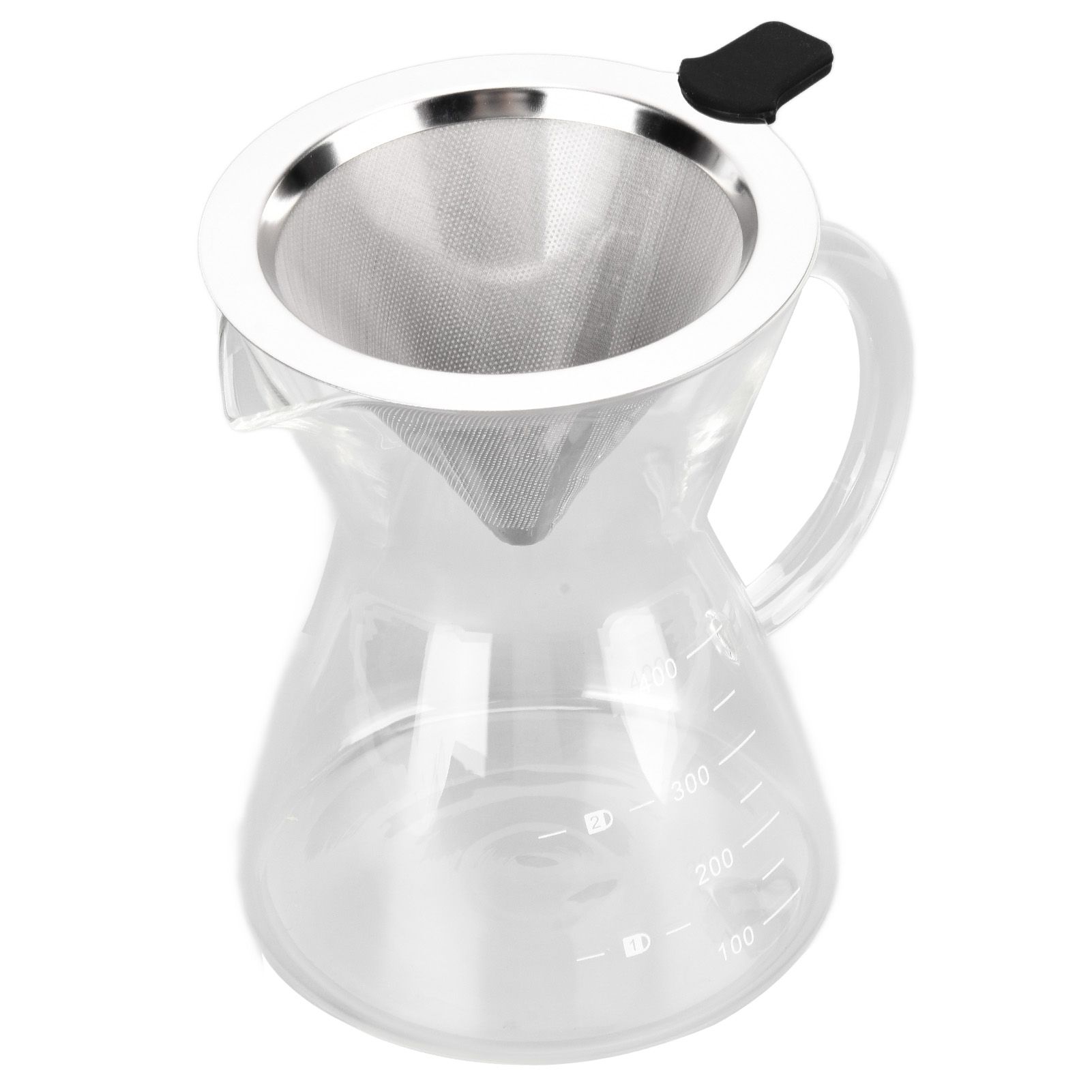 400ml Glass Coffee Pot Kettle Heat Resistant Pour Over Coffee Maker with Stainless Steel Filter for Home KitchenFlat Base - Image 6
