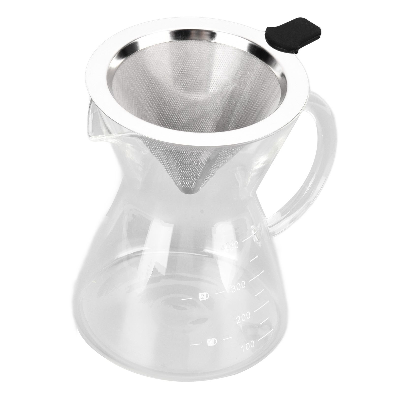 400ml Glass Coffee Pot Kettle Heat Resistant Pour Over Coffee Maker with Stainless Steel Filter for Home KitchenFlat Base - Image 7