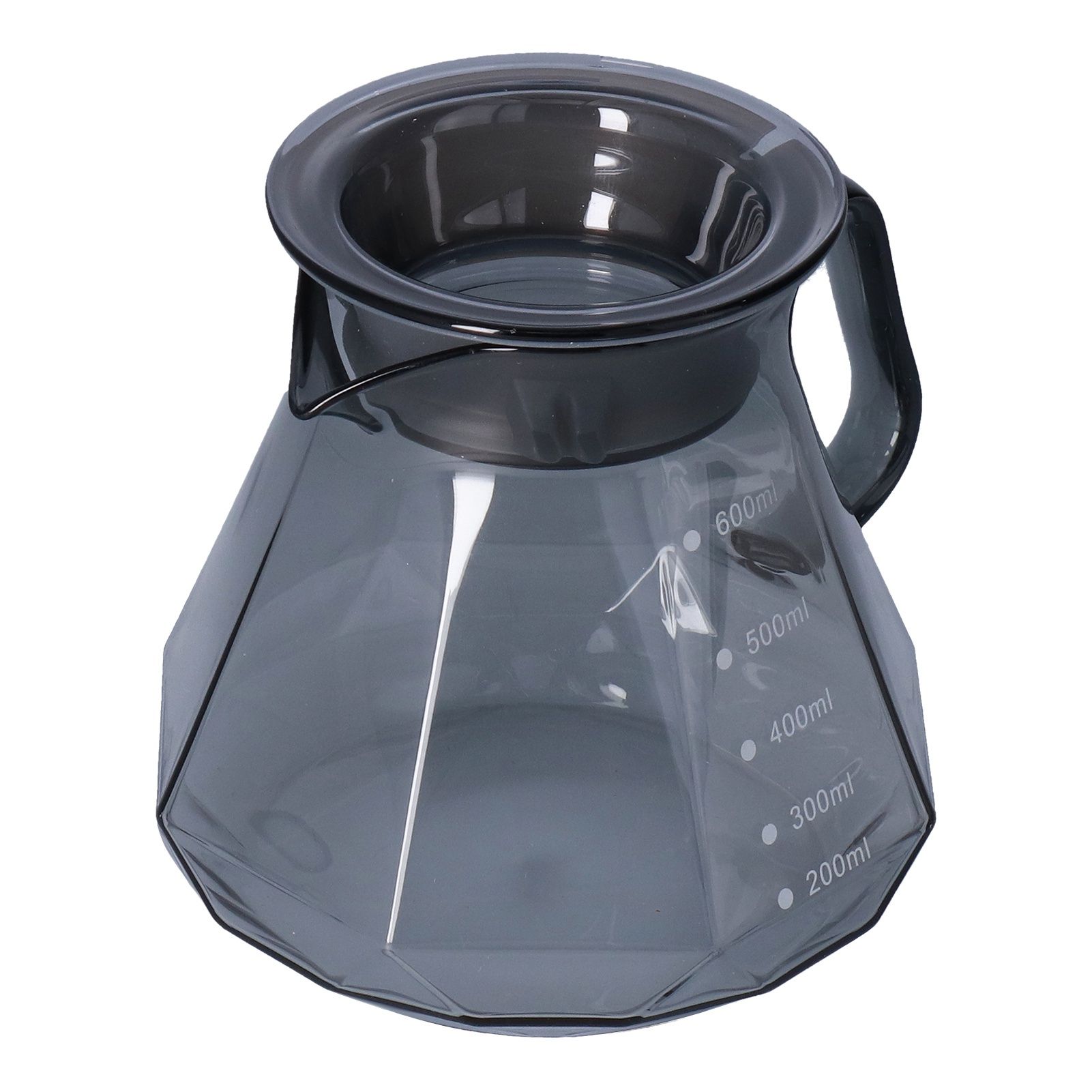 Coffee Kettle Heat Resistant Coffee Sharing Pot Transparent Black Glass Tea Pot for Kitchen Home600ml - Image 5