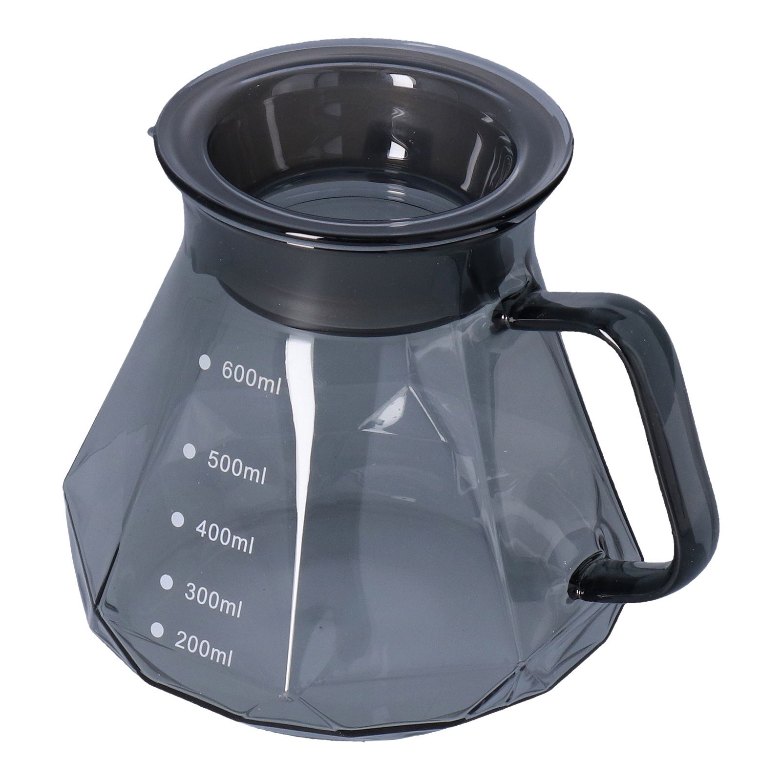 Coffee Kettle Heat Resistant Coffee Sharing Pot Transparent Black Glass Tea Pot for Kitchen Home600ml - Image 6
