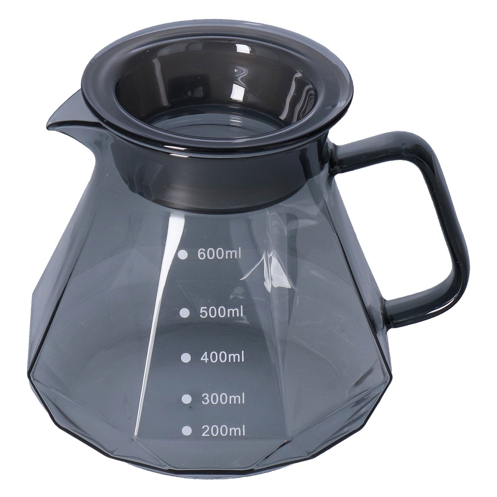 Coffee Kettle Heat Resistant Coffee Sharing Pot Transparent Black Glass Tea Pot for Kitchen Home600ml - Image 8