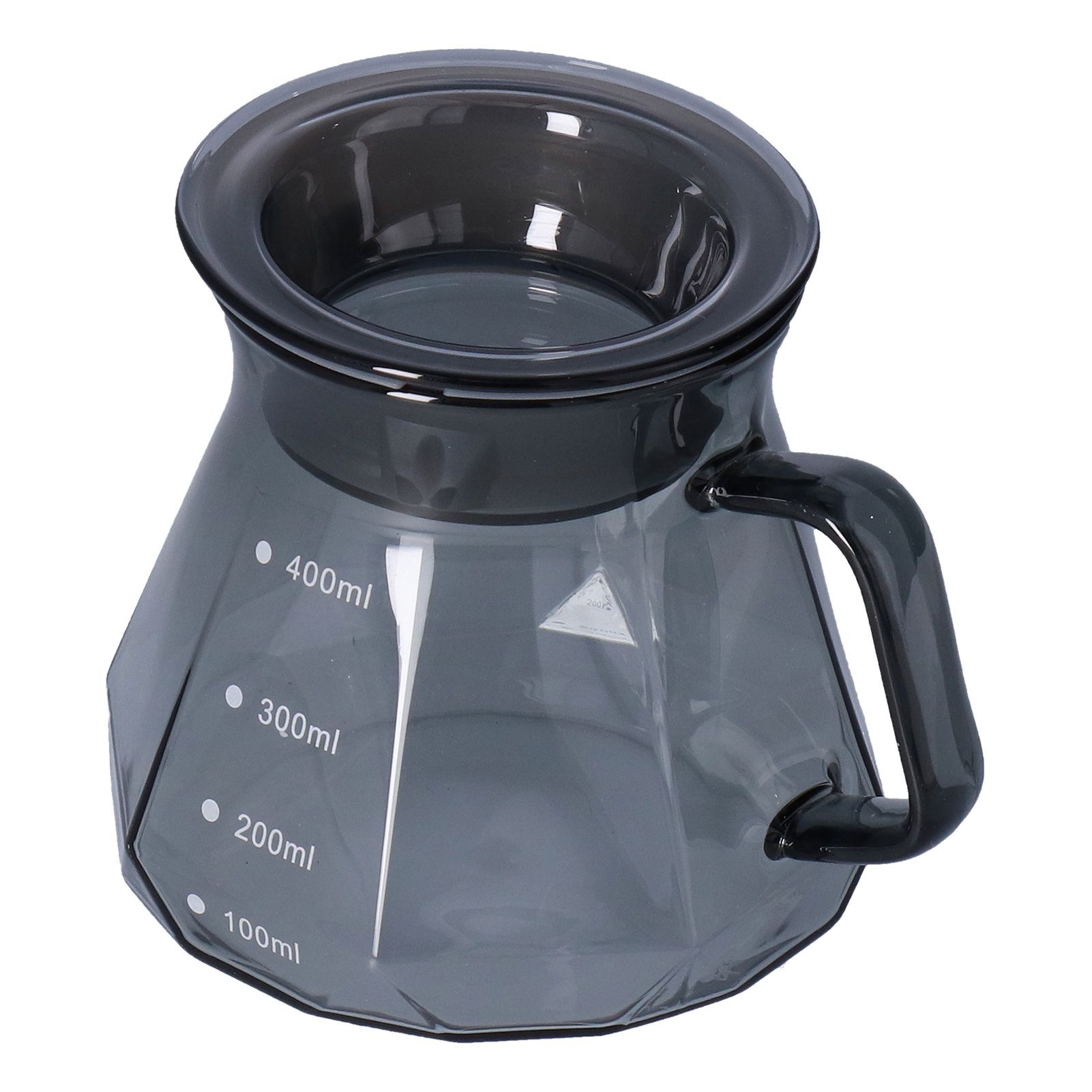Coffee Kettle Heat Resistant Coffee Sharing Pot Transparent Black Glass Tea Pot for Kitchen Home400ml - Image 4