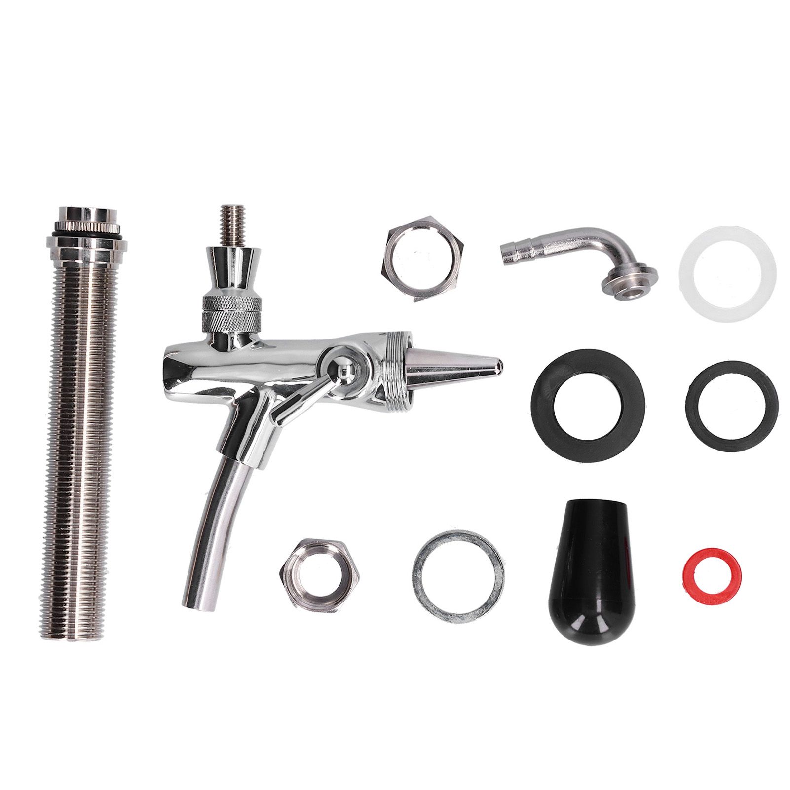 Draft Beer Adjustable Faucet Chrome Plated Stainless Steel G5/8 Shank Beer Tap for Home Brewing - Image 1