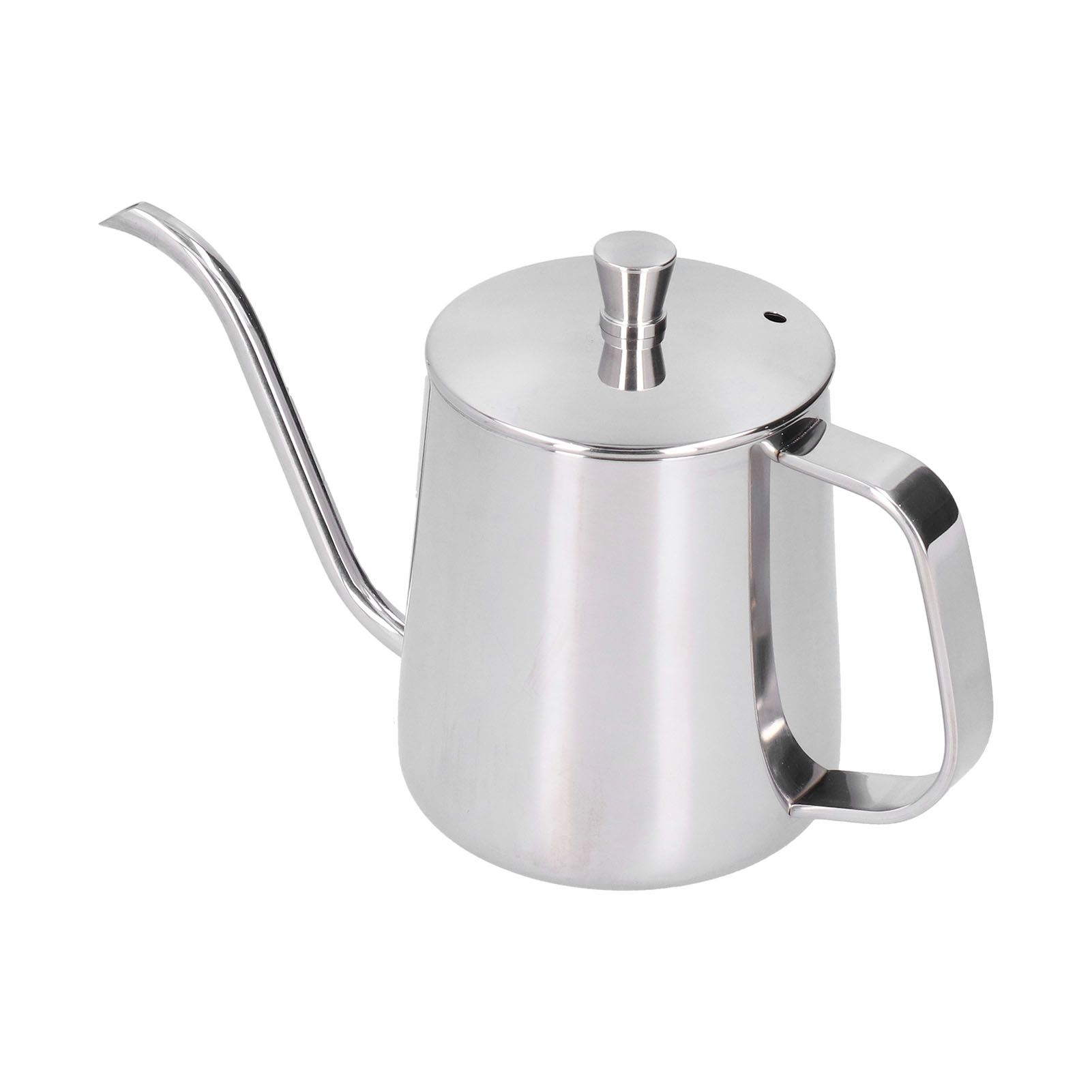 Hand Drip Coffee Pot Stainless Steel Coffee Pouring Kettle Pour Over Gooseneck Tea Pot with LidSilver 350ml - Image 2