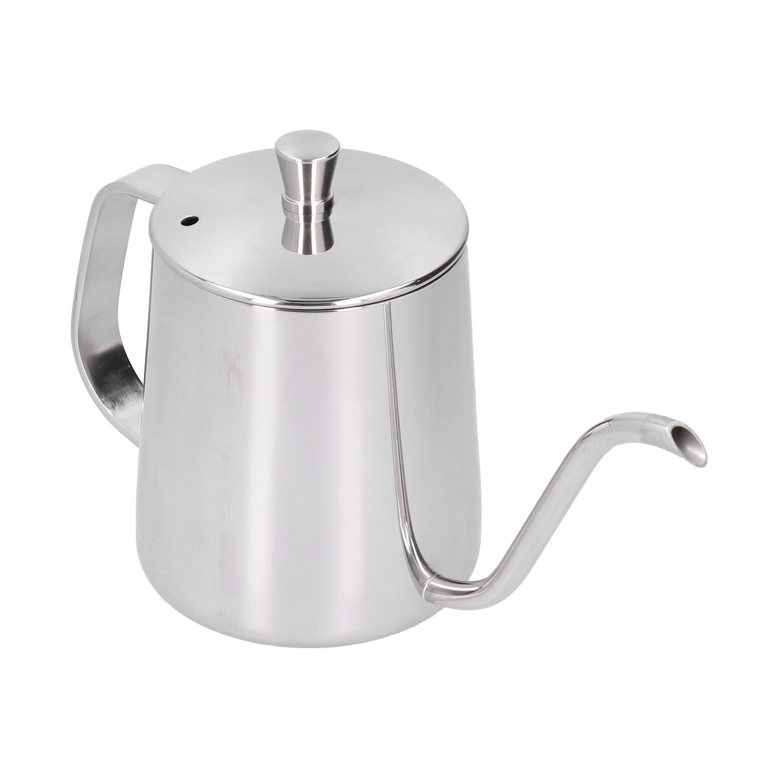 Hand Drip Coffee Pot Stainless Steel Coffee Pouring Kettle Pour Over Gooseneck Tea Pot with LidSilver 350ml - Image 3