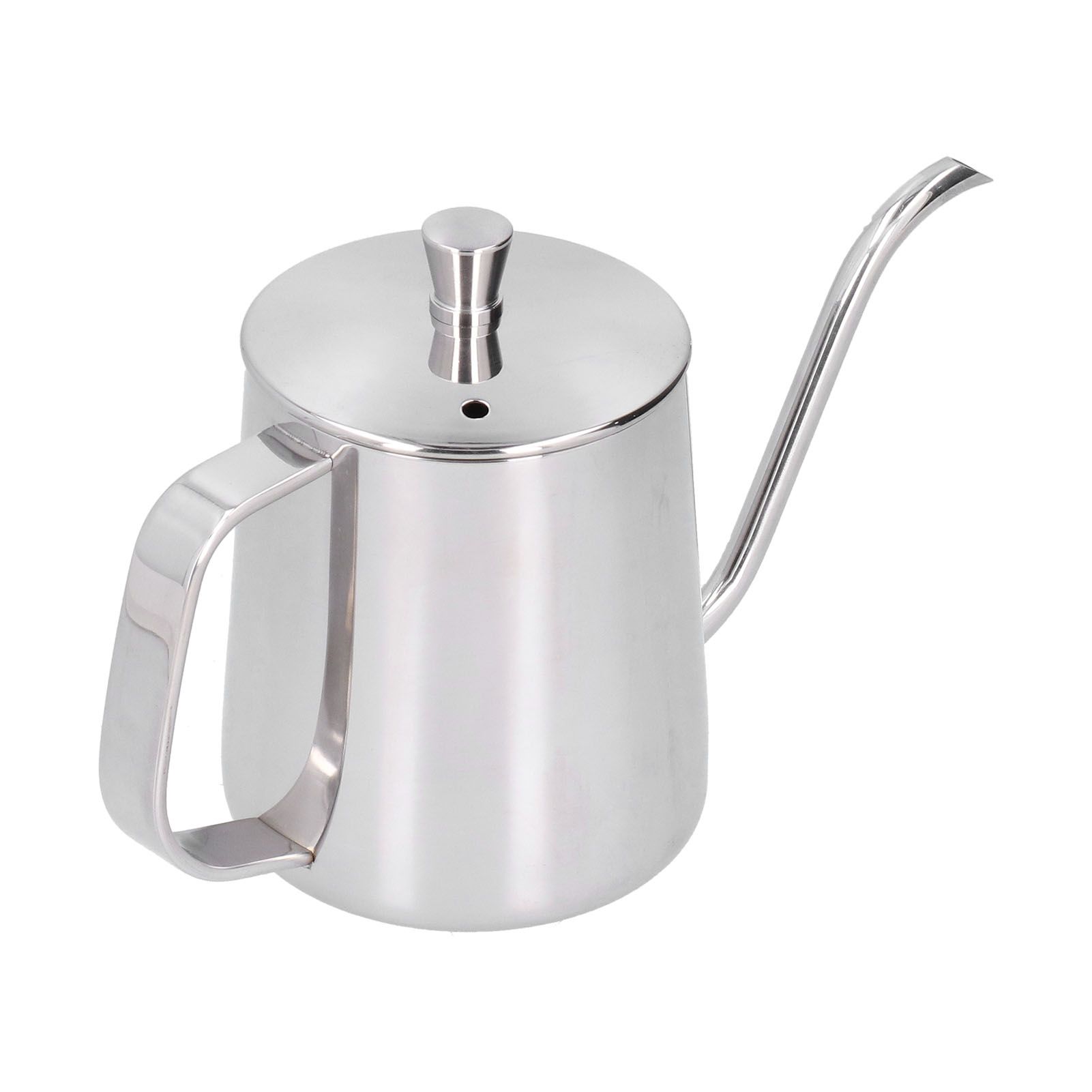Hand Drip Coffee Pot Stainless Steel Coffee Pouring Kettle Pour Over Gooseneck Tea Pot with LidSilver 350ml - Image 5