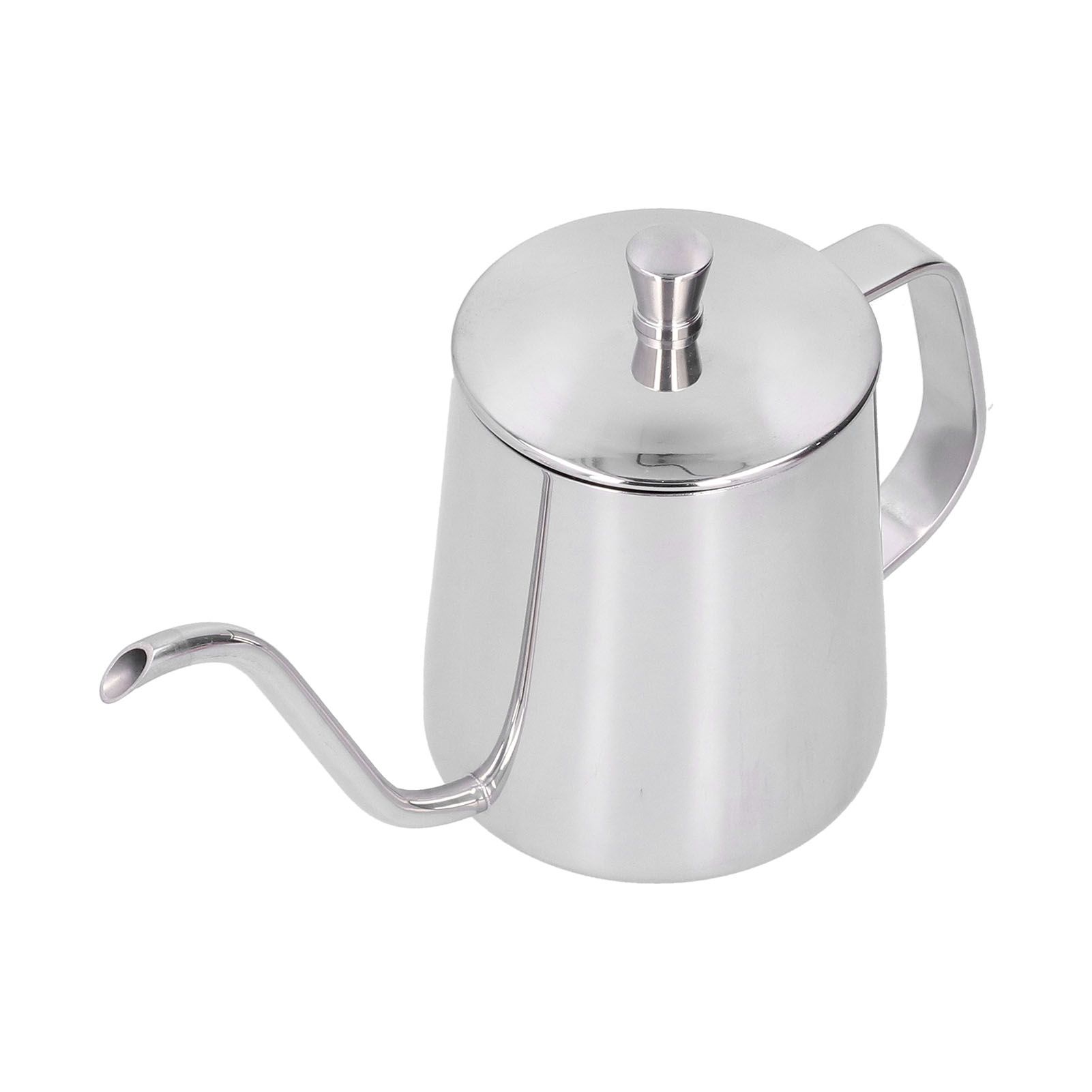 Hand Drip Coffee Pot Stainless Steel Coffee Pouring Kettle Pour Over Gooseneck Tea Pot with LidSilver 350ml - Image 6