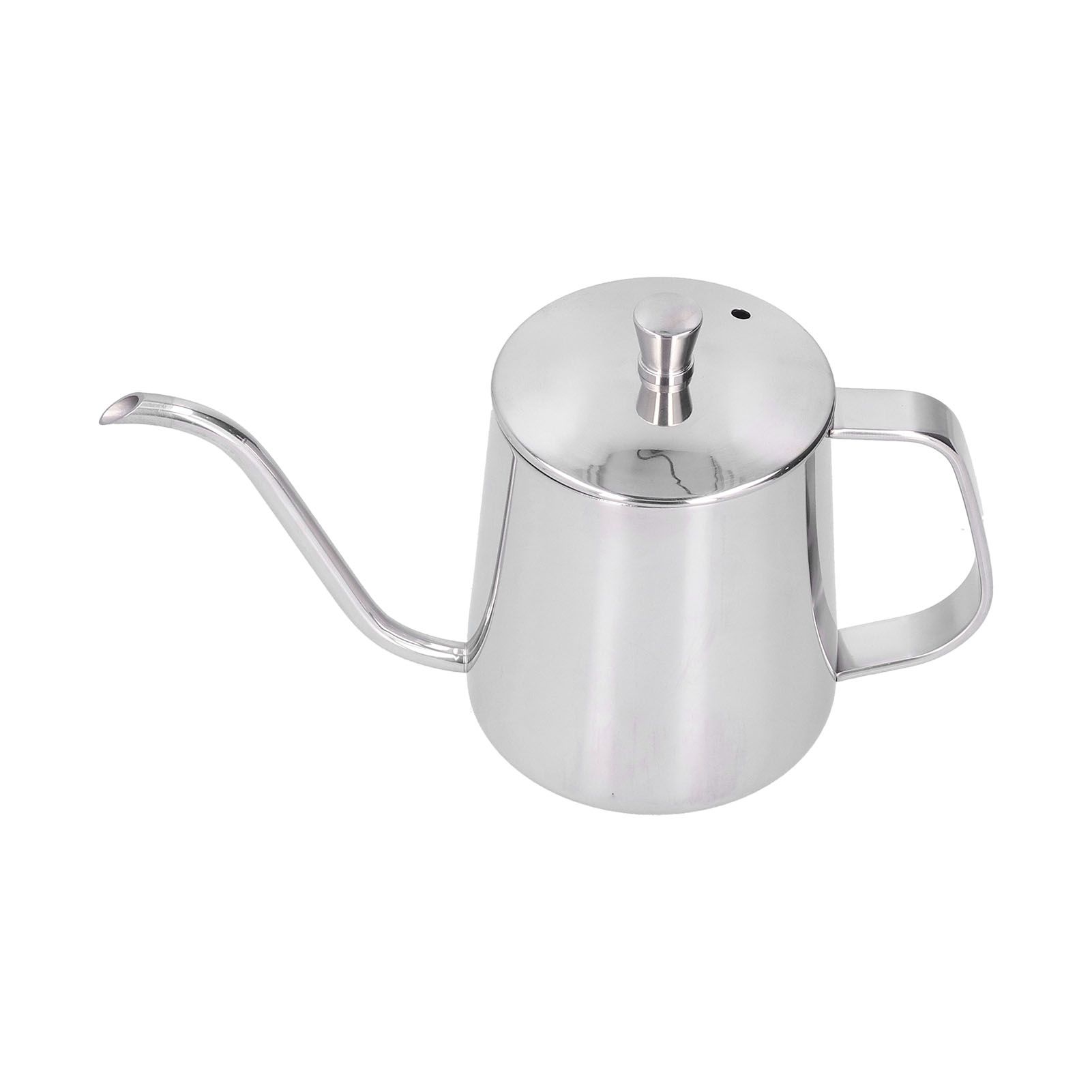 Hand Drip Coffee Pot Stainless Steel Coffee Pouring Kettle Pour Over Gooseneck Tea Pot with LidSilver 350ml - Image 7