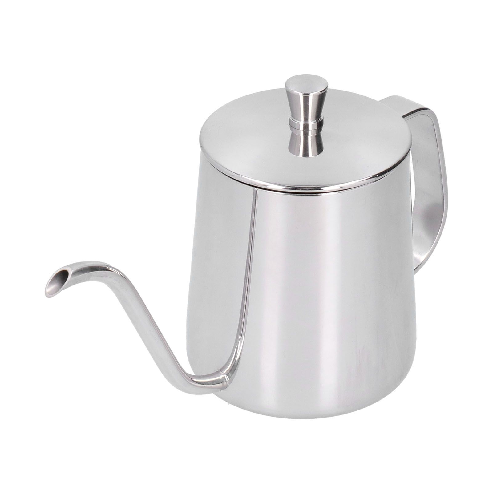 Hand Drip Coffee Pot Stainless Steel Coffee Pouring Kettle Pour Over Gooseneck Tea Pot with LidSilver 350ml - Image 8
