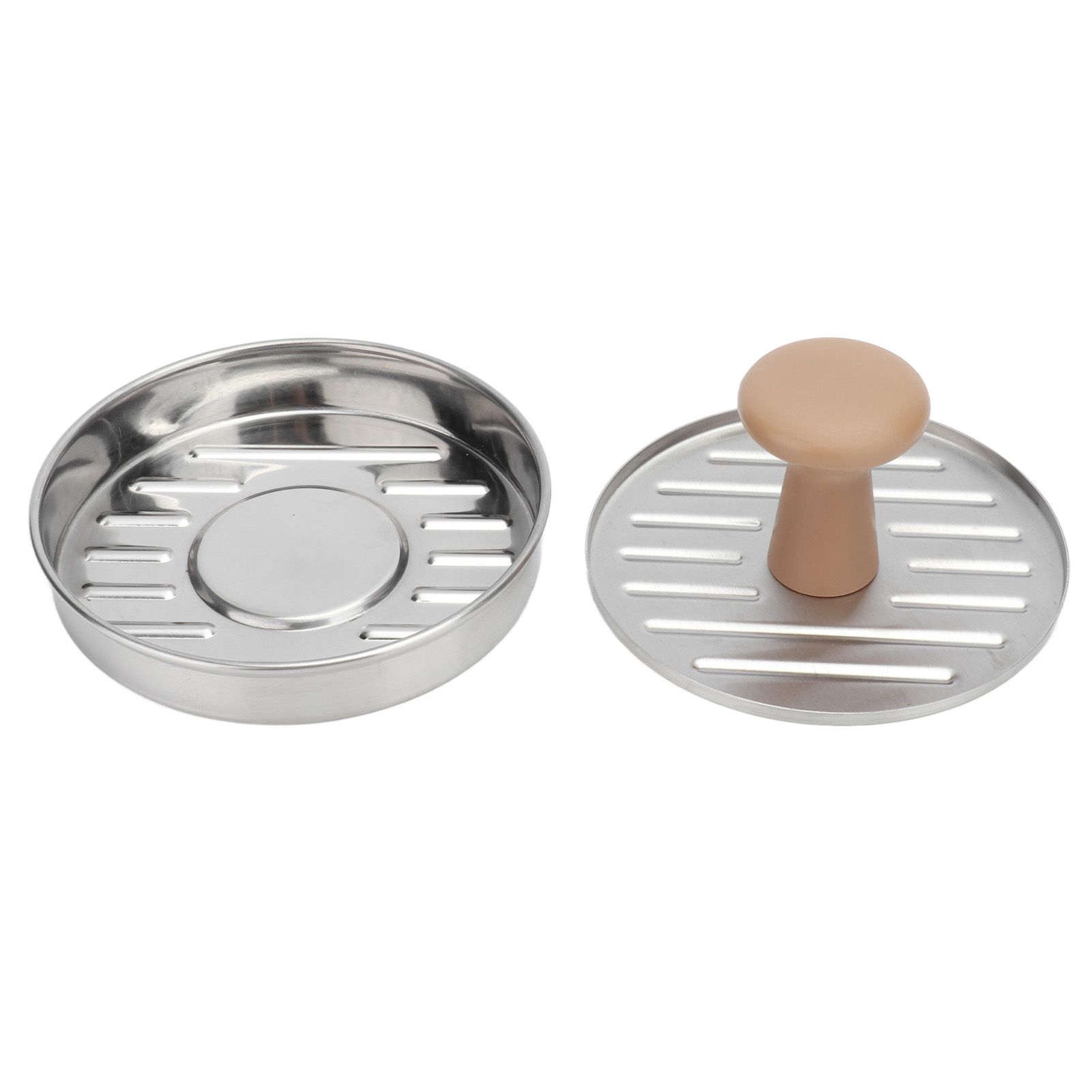 Hamburger Meat Press Stainless Steel Burger Making Tool with Plastic Handle Patty Maker Mold - Image 3