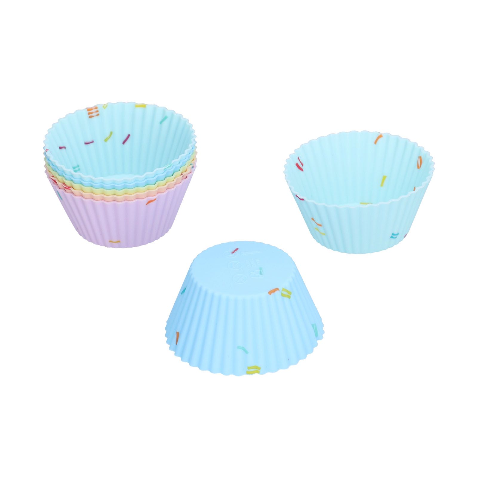 20Pcs Silicone Cupcake Mold Non Stick Reusable Baking Molds for Muffin Biscuits Cheese Cake PastriesRound - Image 1