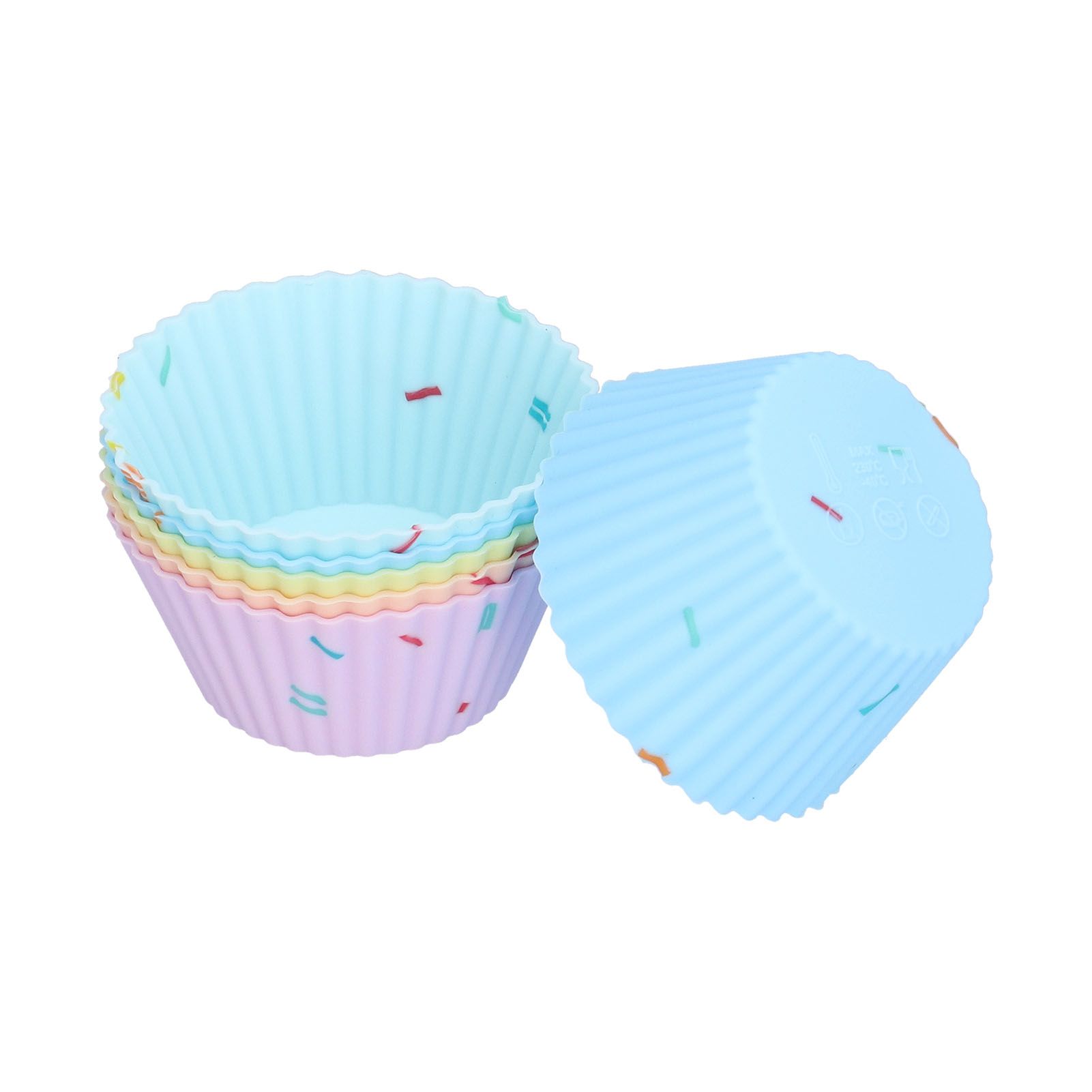 20Pcs Silicone Cupcake Mold Non Stick Reusable Baking Molds for Muffin Biscuits Cheese Cake PastriesRound - Image 3