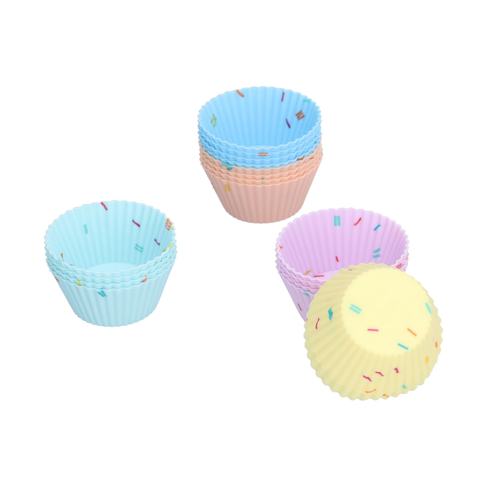 20Pcs Silicone Cupcake Mold Non Stick Reusable Baking Molds for Muffin Biscuits Cheese Cake PastriesRound - Image 4