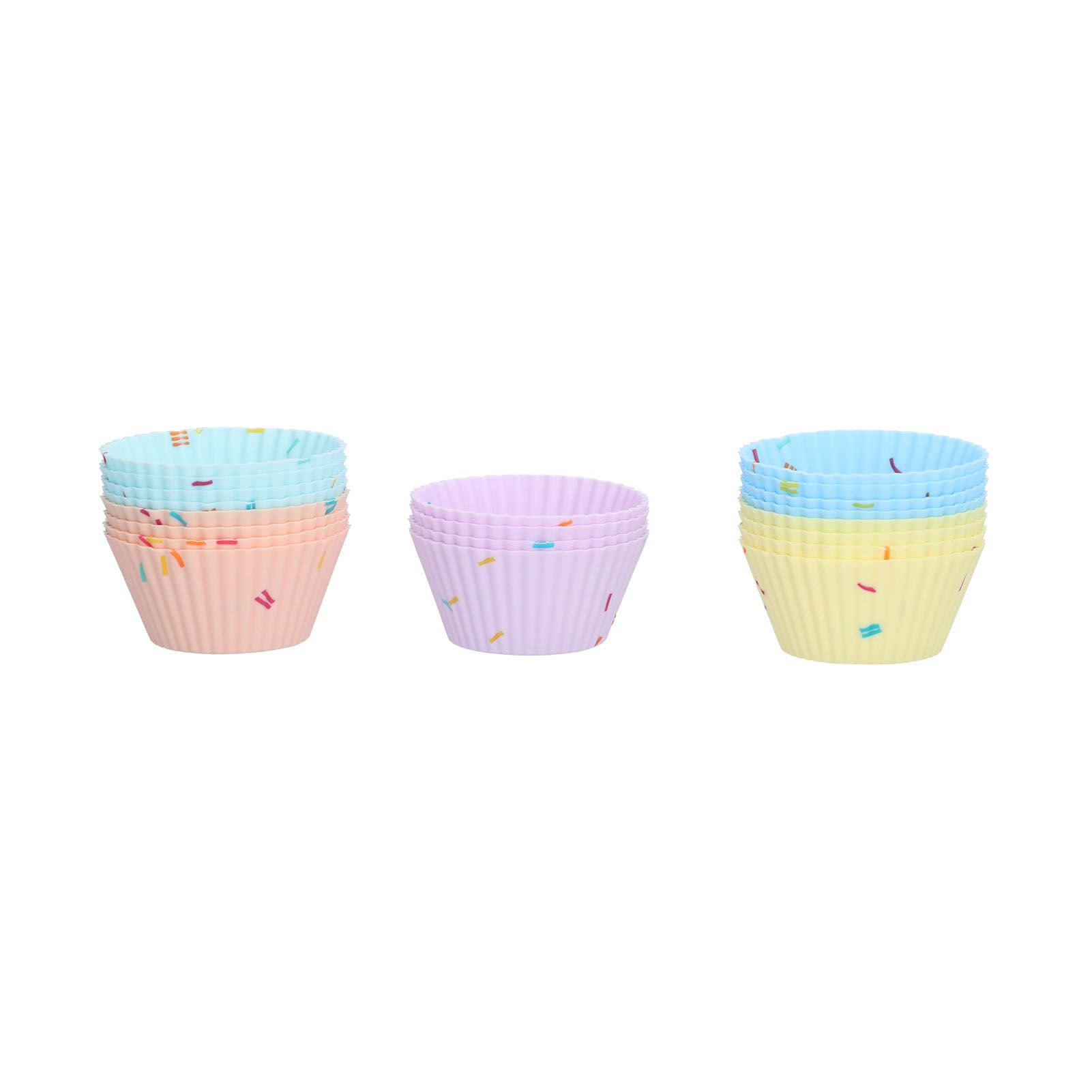 20Pcs Silicone Cupcake Mold Non Stick Reusable Baking Molds for Muffin Biscuits Cheese Cake PastriesRound - Image 6