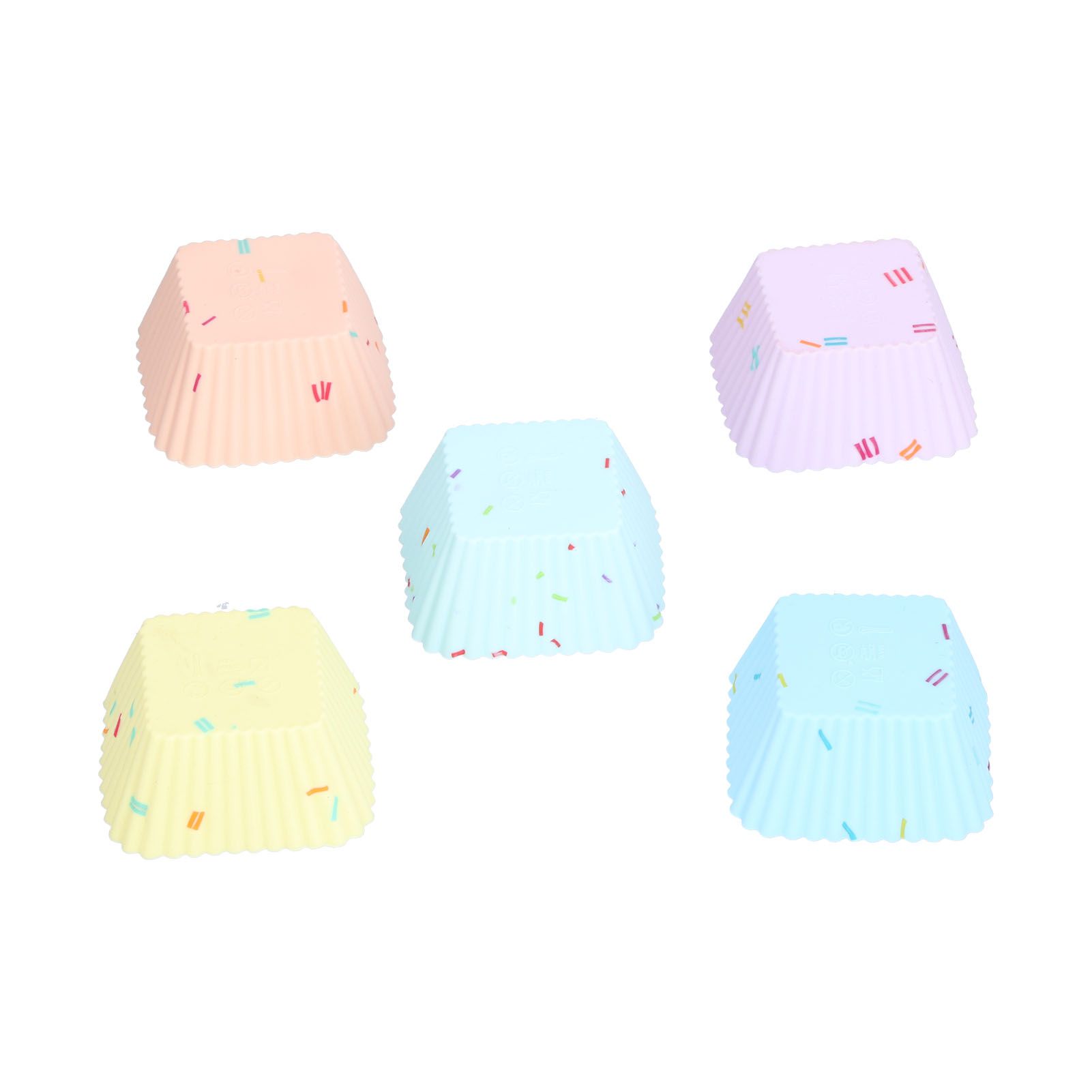 20Pcs Silicone Cupcake Mold Non Stick Reusable Baking Molds for Muffin Biscuits Cheese Cake PastriesSquare - Image 2