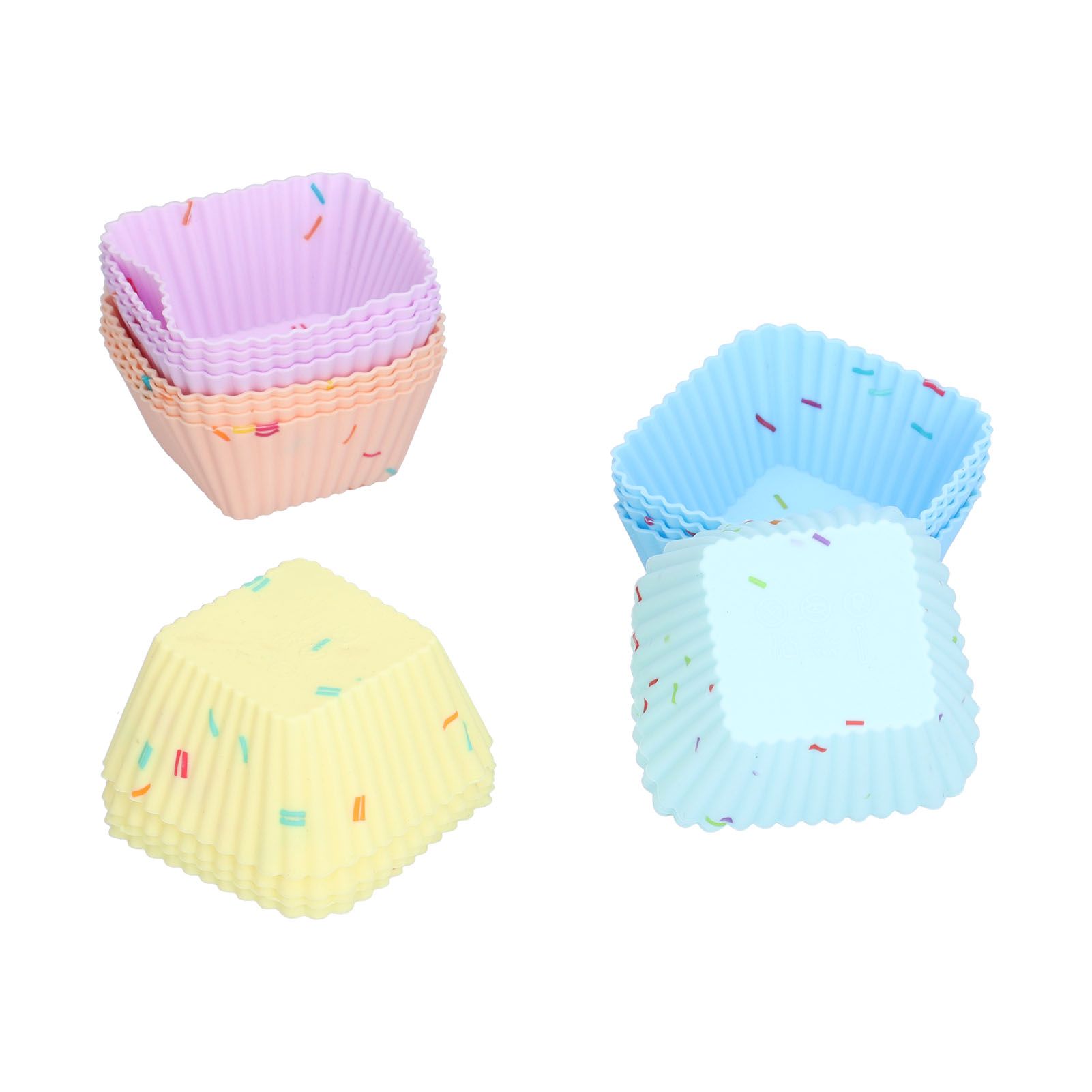 20Pcs Silicone Cupcake Mold Non Stick Reusable Baking Molds for Muffin Biscuits Cheese Cake PastriesSquare - Image 7