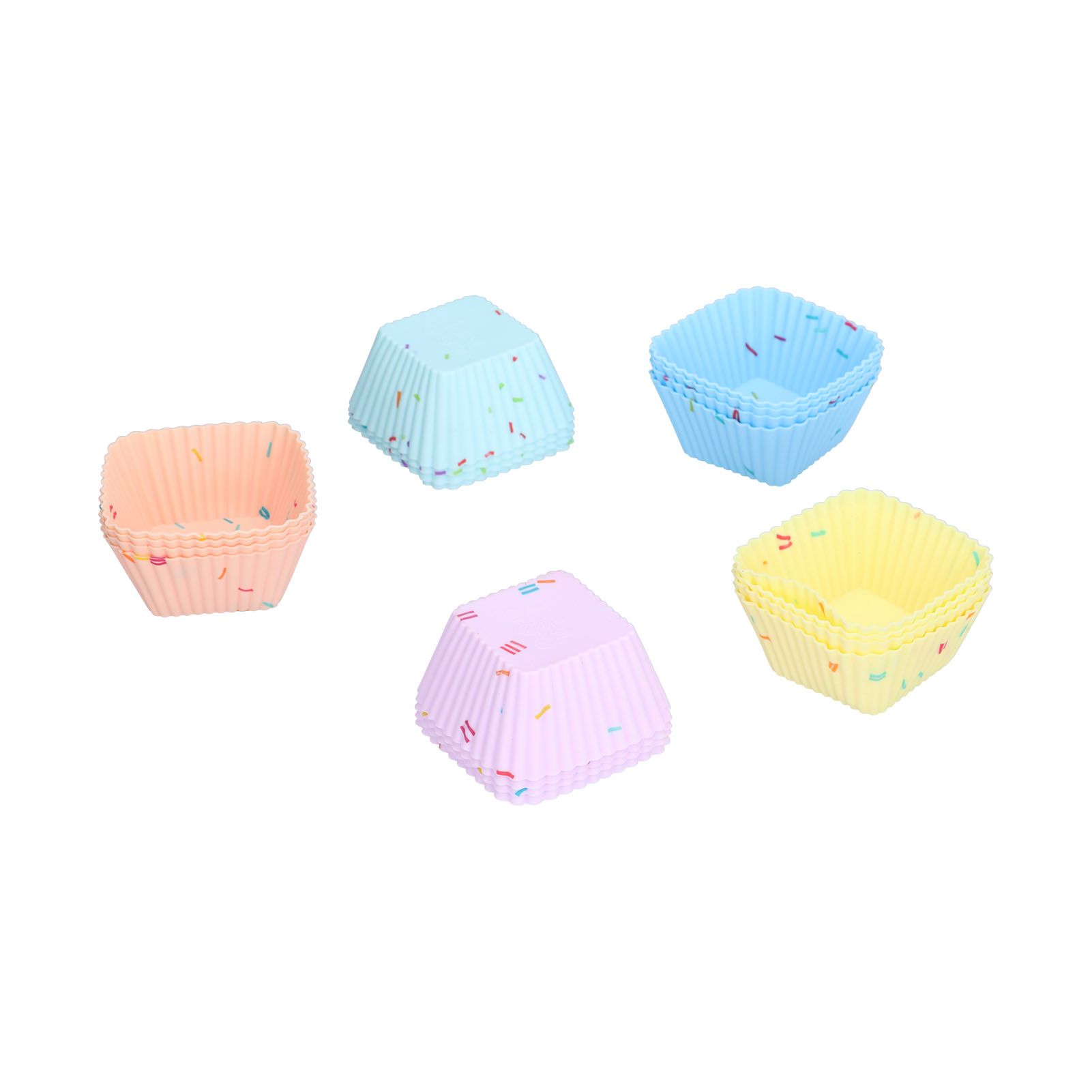 20Pcs Silicone Cupcake Mold Non Stick Reusable Baking Molds for Muffin Biscuits Cheese Cake PastriesSquare - Image 8