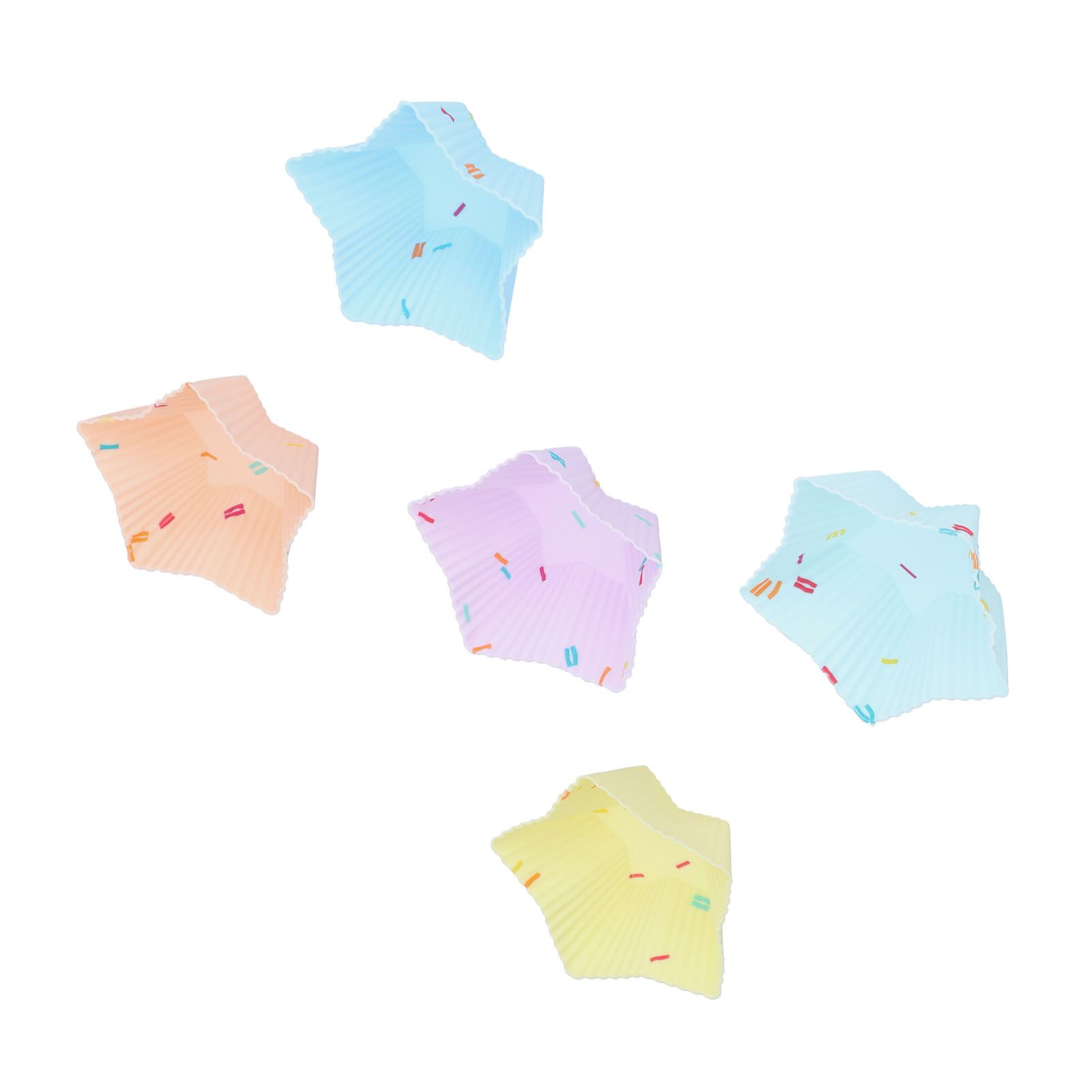 20pcs Silicone Baking Cups Bright Colors Cute Shapes Reusable Cake Making Molds for Donuts PuddingsStar Set - Image 3