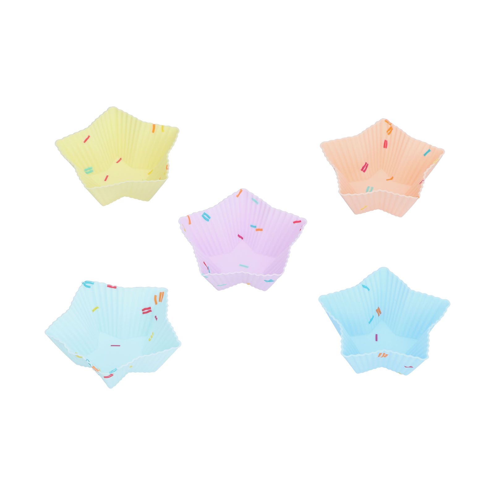 20pcs Silicone Baking Cups Bright Colors Cute Shapes Reusable Cake Making Molds for Donuts PuddingsStar Set - Image 4