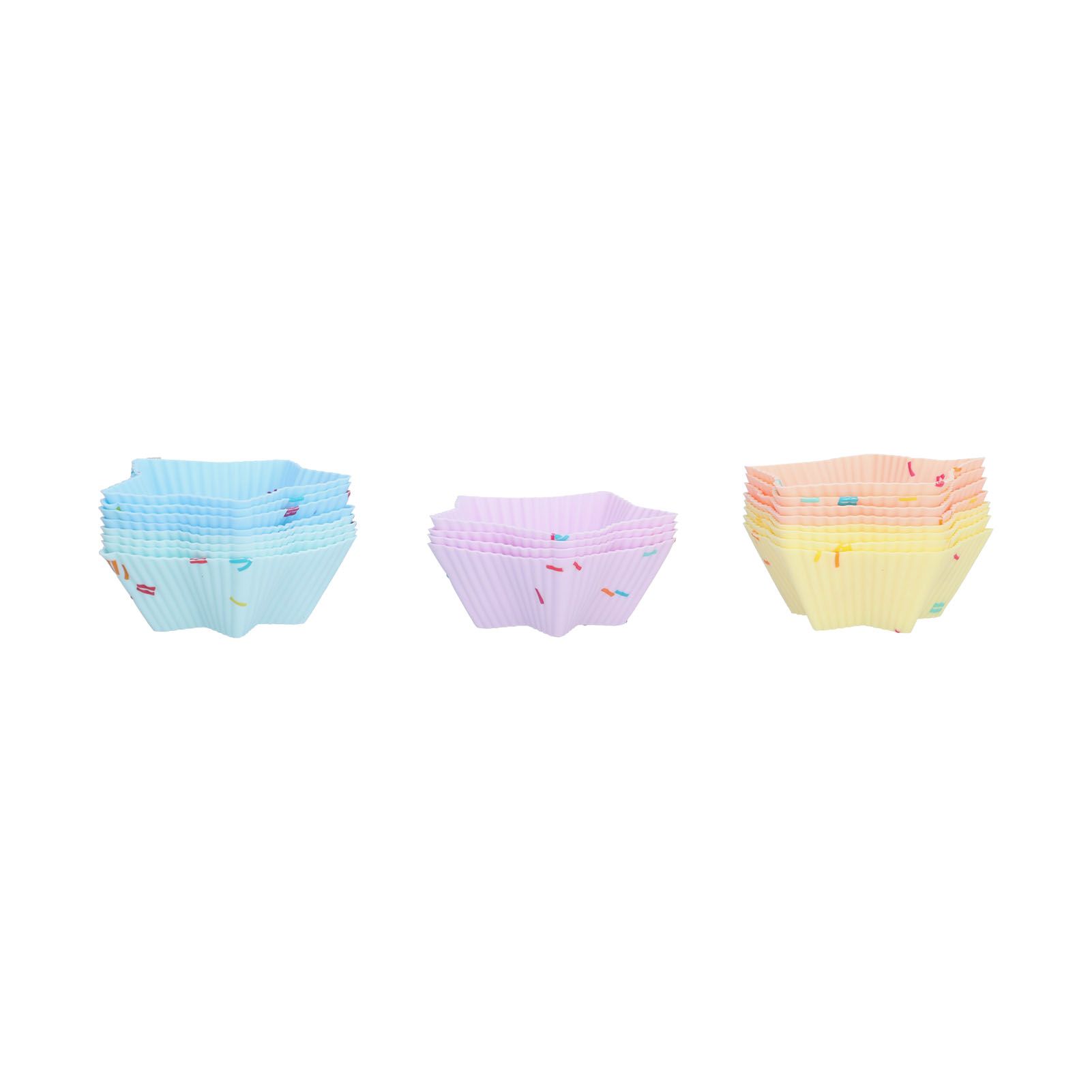 20pcs Silicone Baking Cups Bright Colors Cute Shapes Reusable Cake Making Molds for Donuts PuddingsStar Set - Image 5