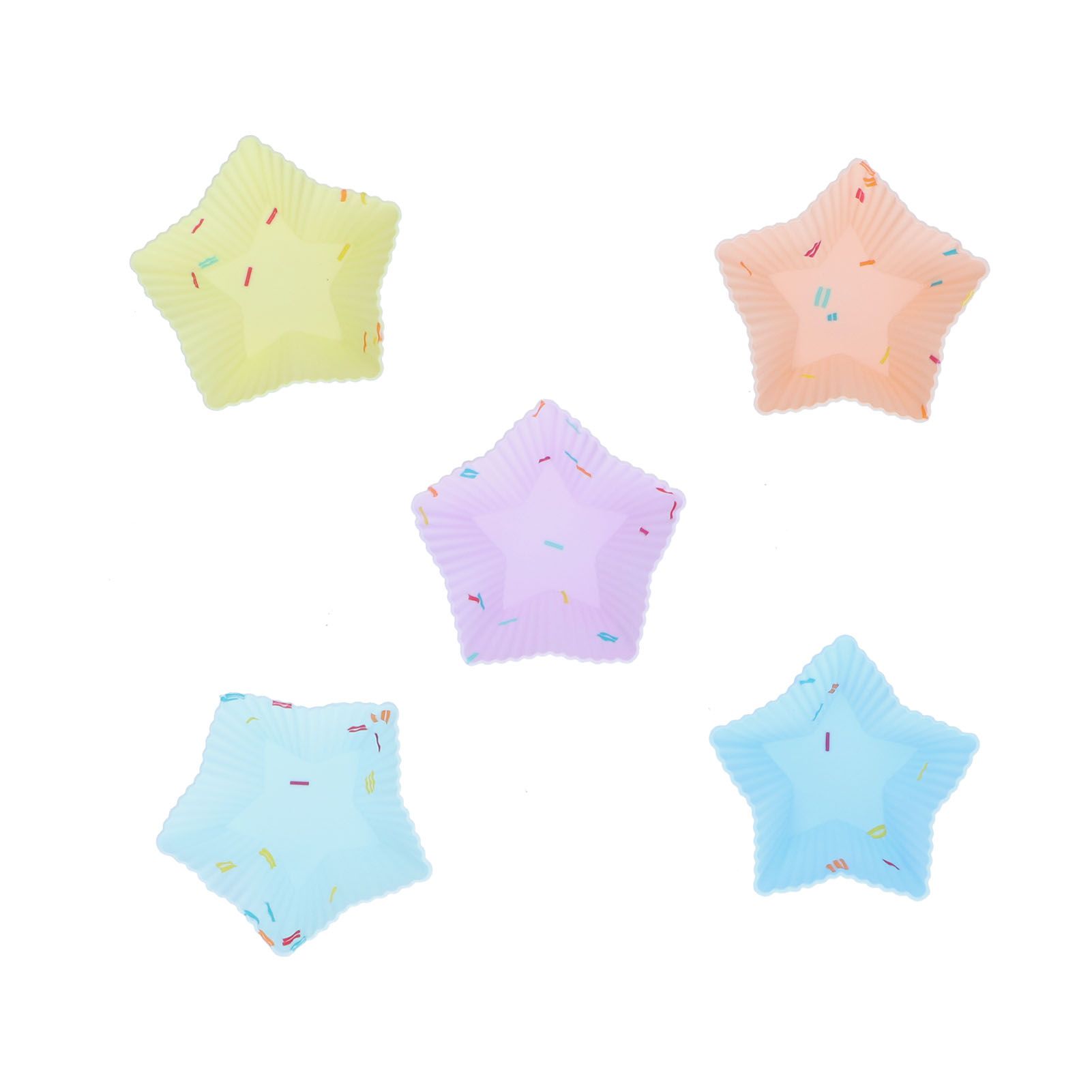 20pcs Silicone Baking Cups Bright Colors Cute Shapes Reusable Cake Making Molds for Donuts PuddingsStar Set - Image 6