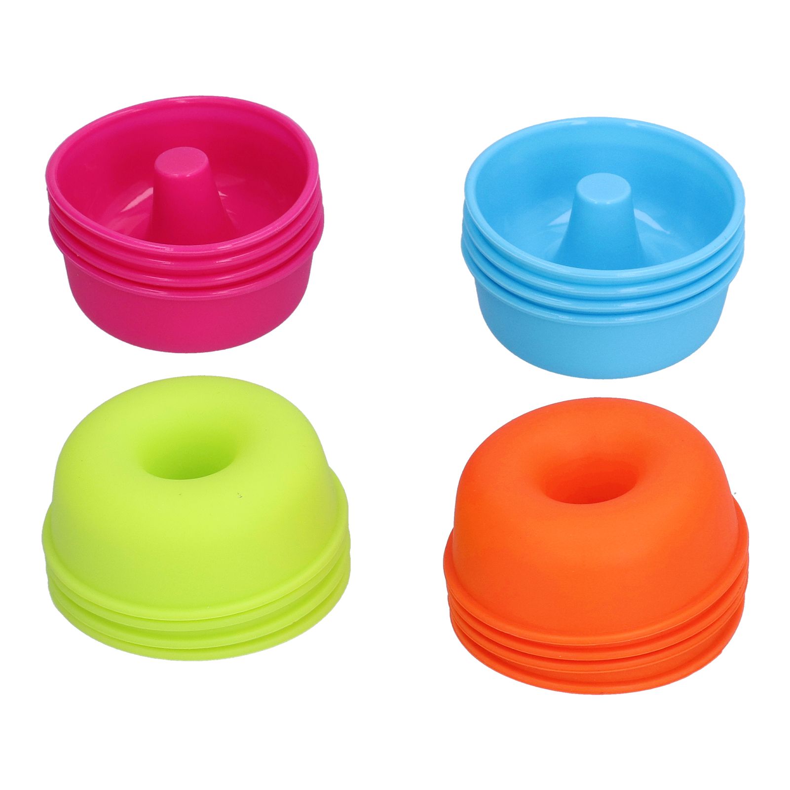 16pcs Donut Mold Bright Colors Reusable Cleanable Reliable Baking Cups for Pastries Puddings - Image 1