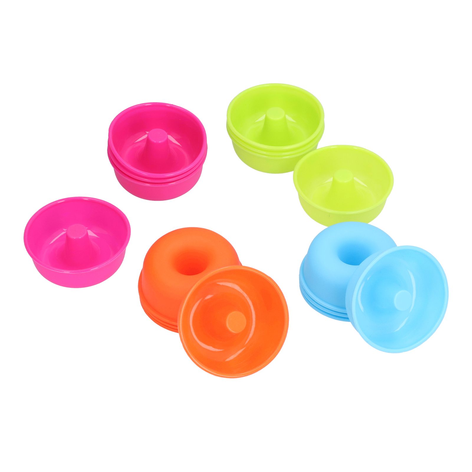 16pcs Donut Mold Bright Colors Reusable Cleanable Reliable Baking Cups for Pastries Puddings - Image 2