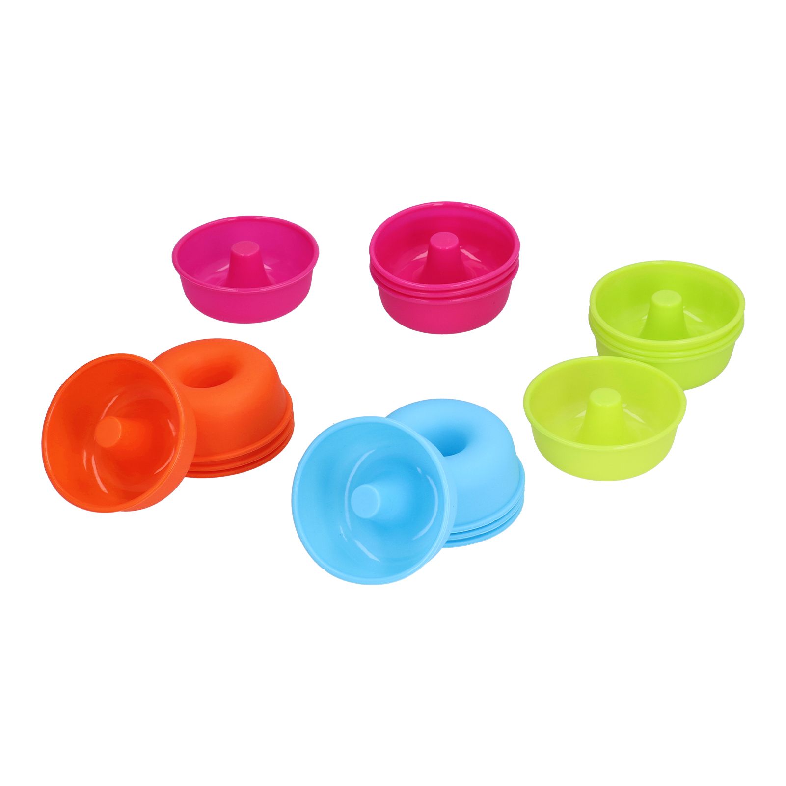 16pcs Donut Mold Bright Colors Reusable Cleanable Reliable Baking Cups for Pastries Puddings - Image 4