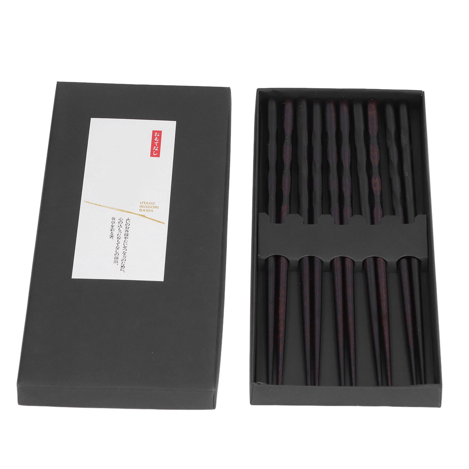 5 Pairs Chopsticks Ironwood Black Round Reusable 23cm/9.1in Long for Japanese Style Tableware Classic - Image 2