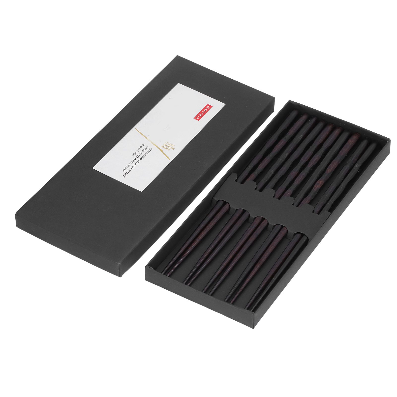 5 Pairs Chopsticks Ironwood Black Round Reusable 23cm/9.1in Long for Japanese Style Tableware Classic - Image 3