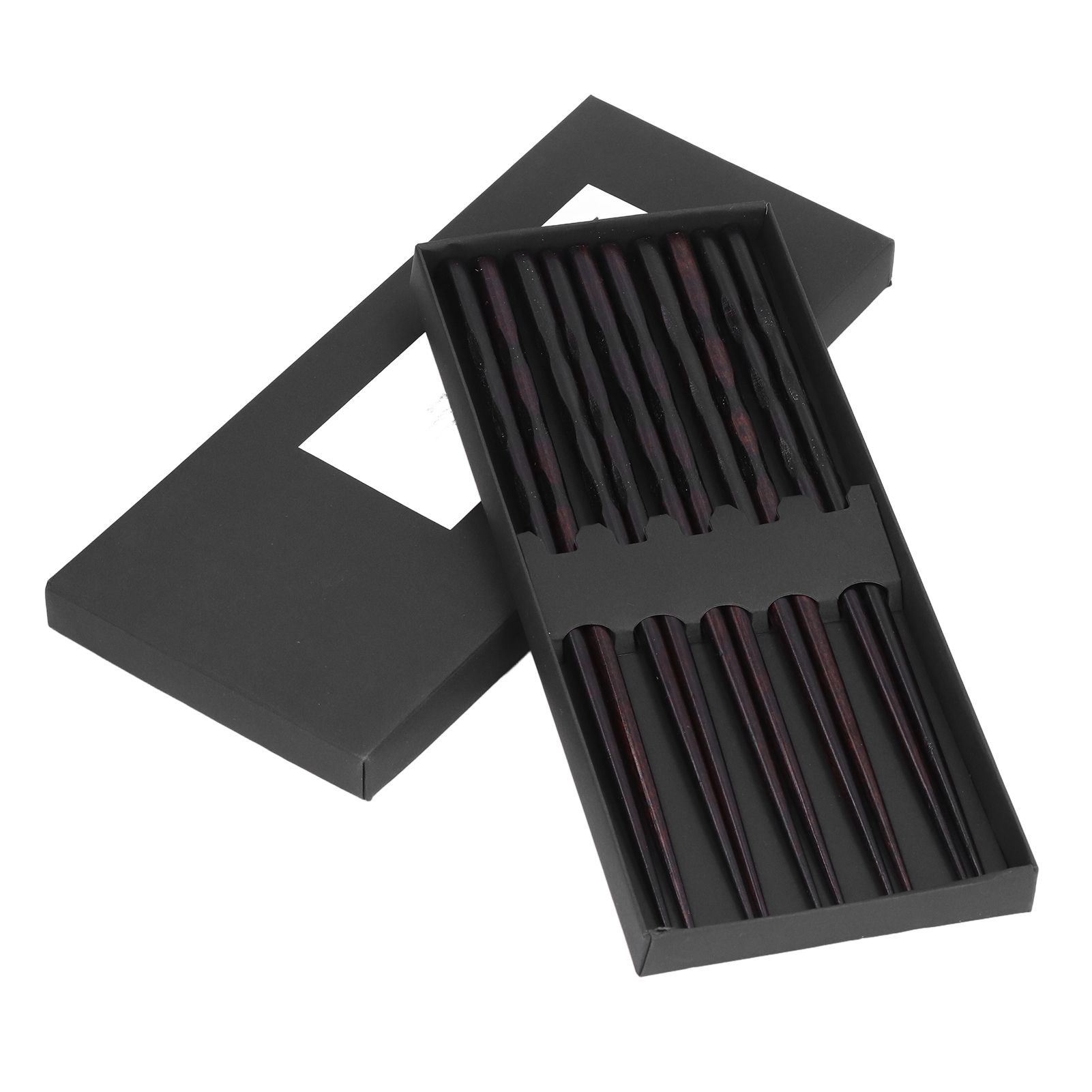 5 Pairs Chopsticks Ironwood Black Round Reusable 23cm/9.1in Long for Japanese Style Tableware Classic - Image 5