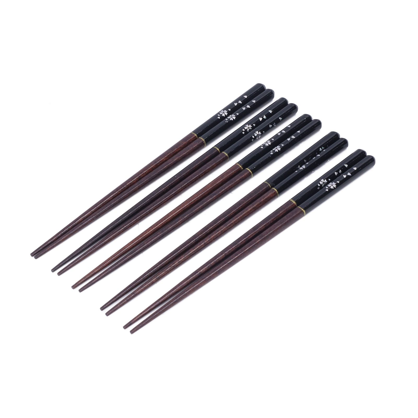 5 Pairs Chopsticks Phoebe Zhennan Printing Reusable 23cm/9.1in Long Safe for Japanese Style Box TablewareBlack - Image 3